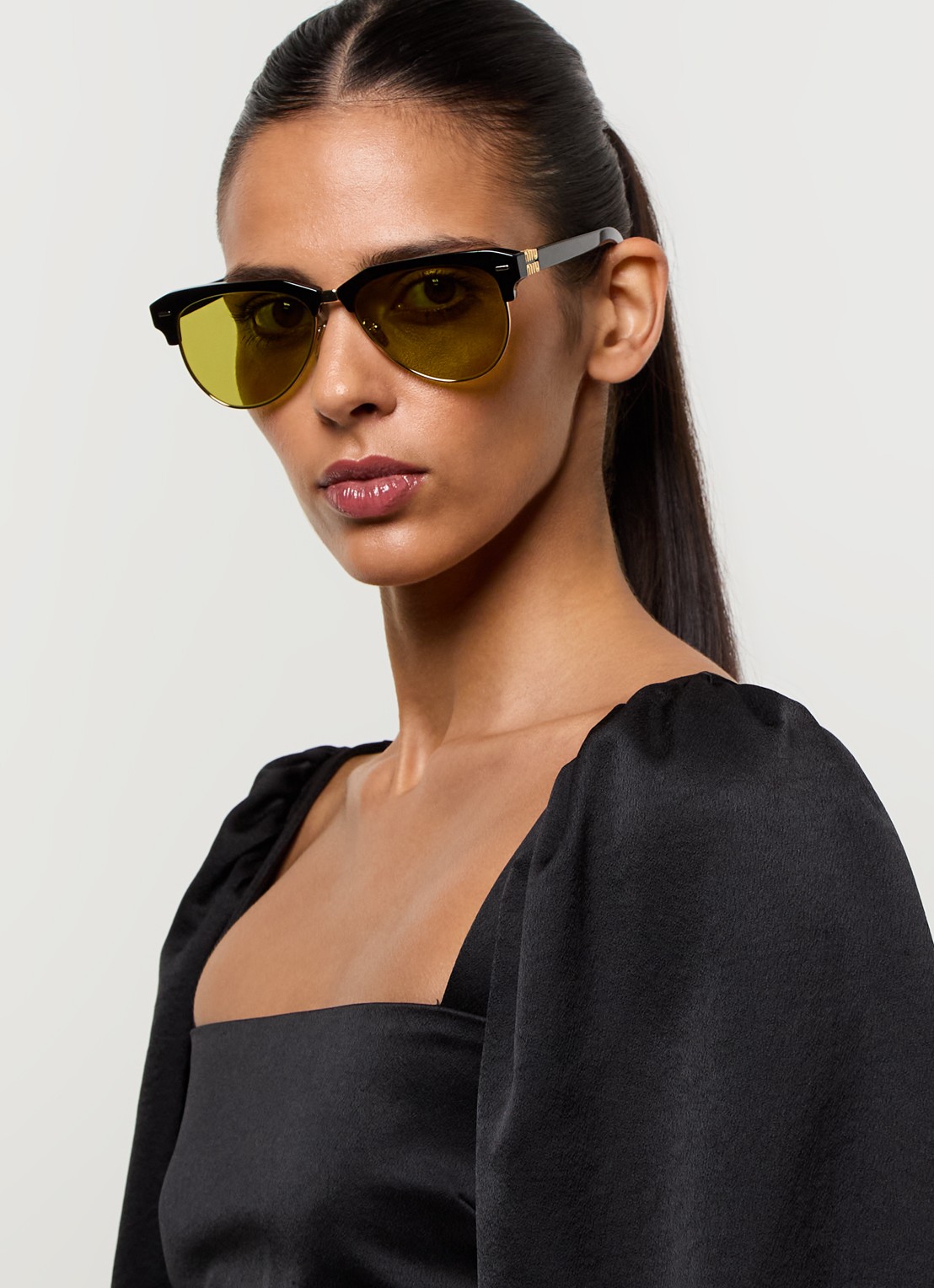 Miu Miu Wayfarer zonnebril MU 09ZS - voorkant 5 zwart