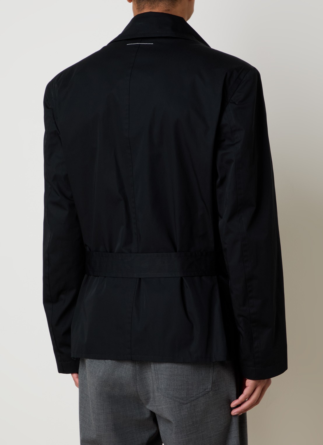 MM6 Double breasted trenchcoat met ceintuur - achterkant 6 zwart