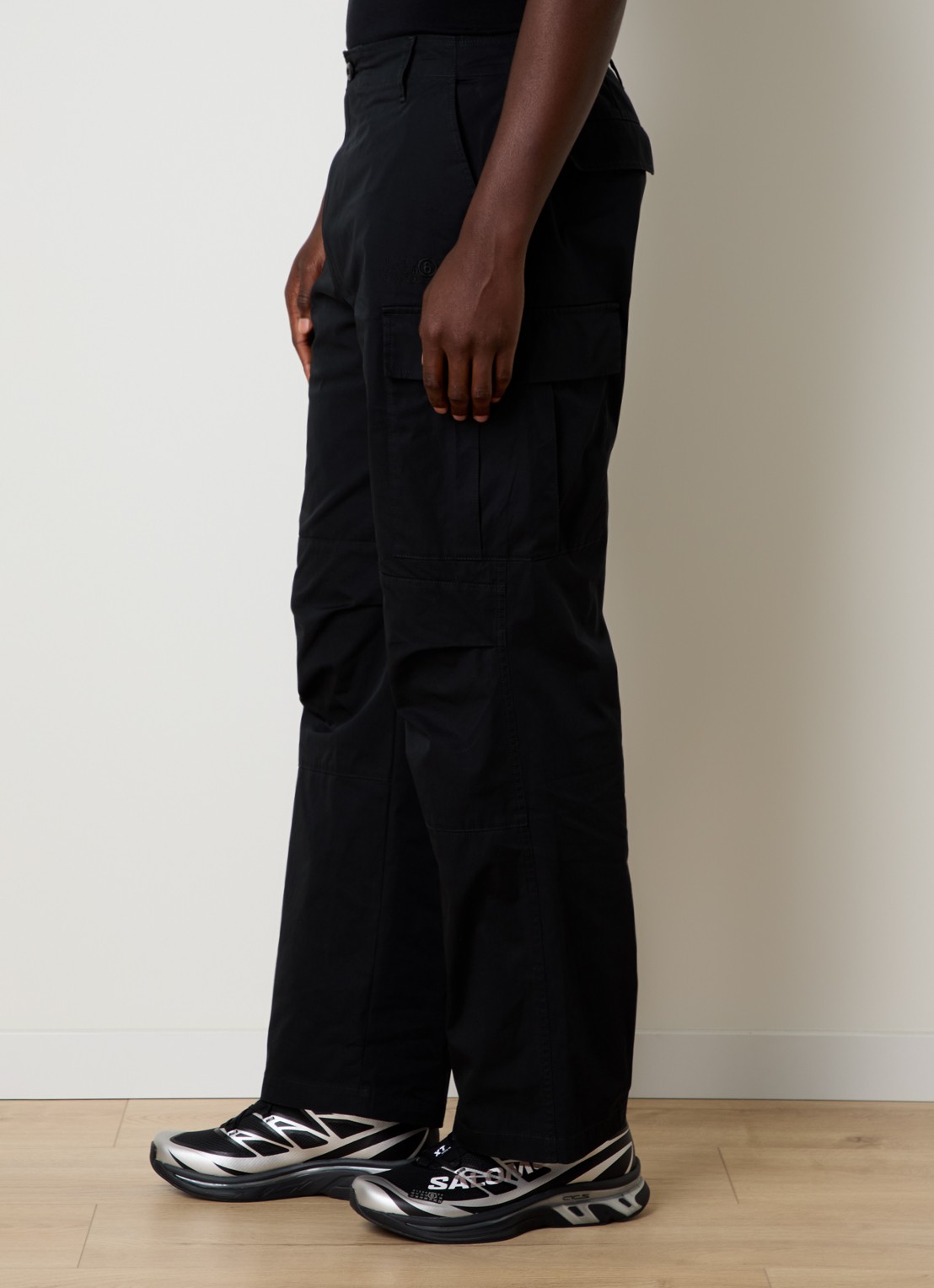 MM6 Loose fit cargobroek met klepzakken - detail 5 zwart
