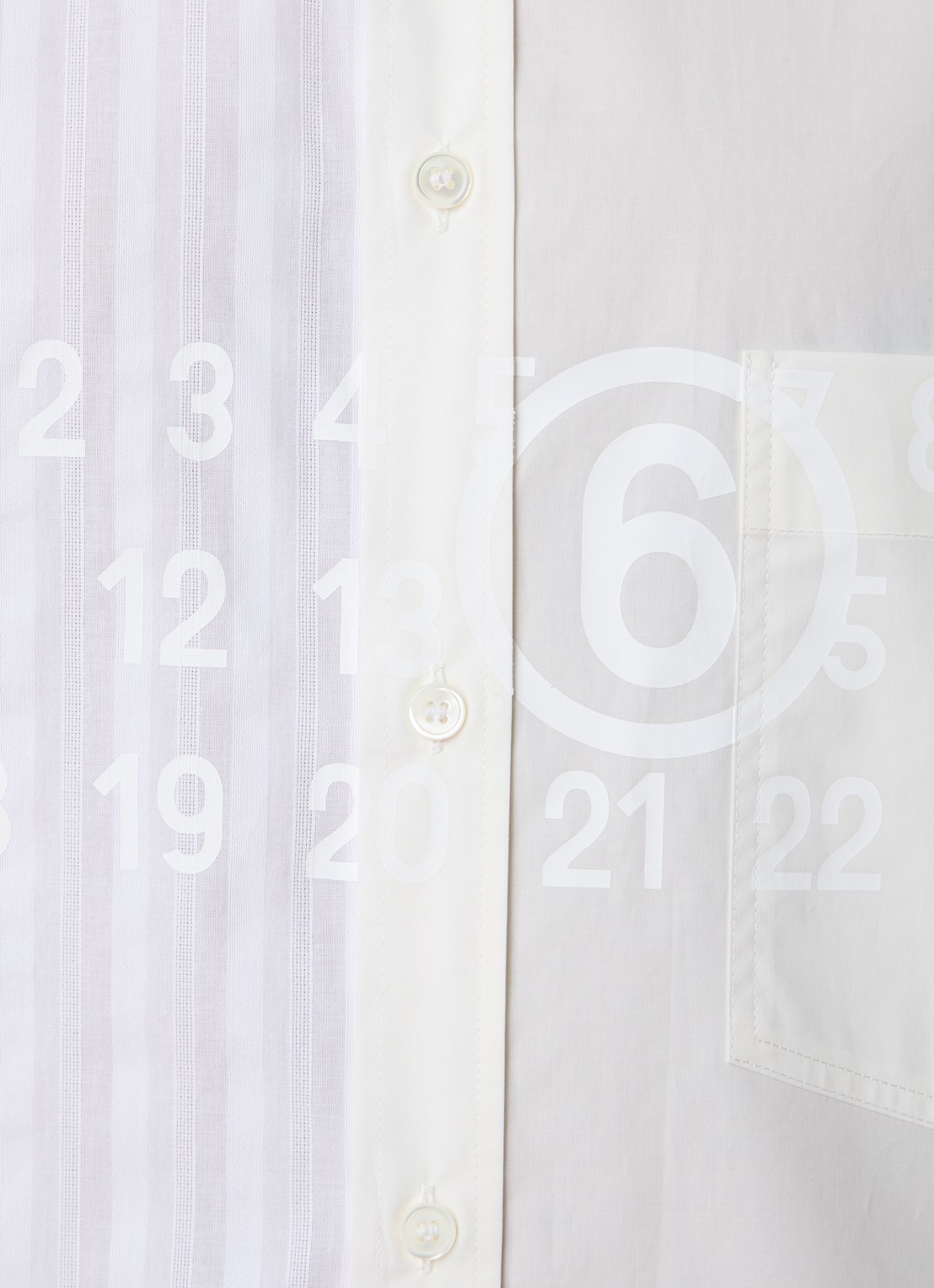 MM6 Regular fit overhemd met logoprint en borstzak - detail 3 wit