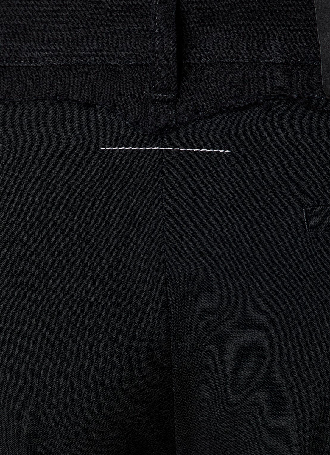 MM6 Straight fit broek in wolblend met steekzakken - detail 4 zwart