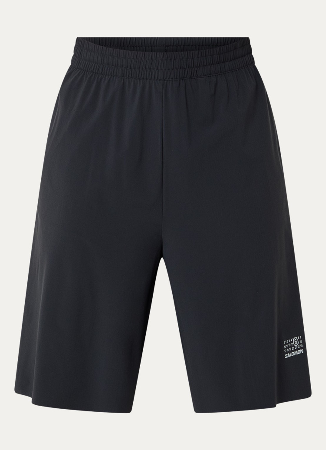 MM6 Straight fit korte broek met steekzakken en logo - voorkant 5 zwart