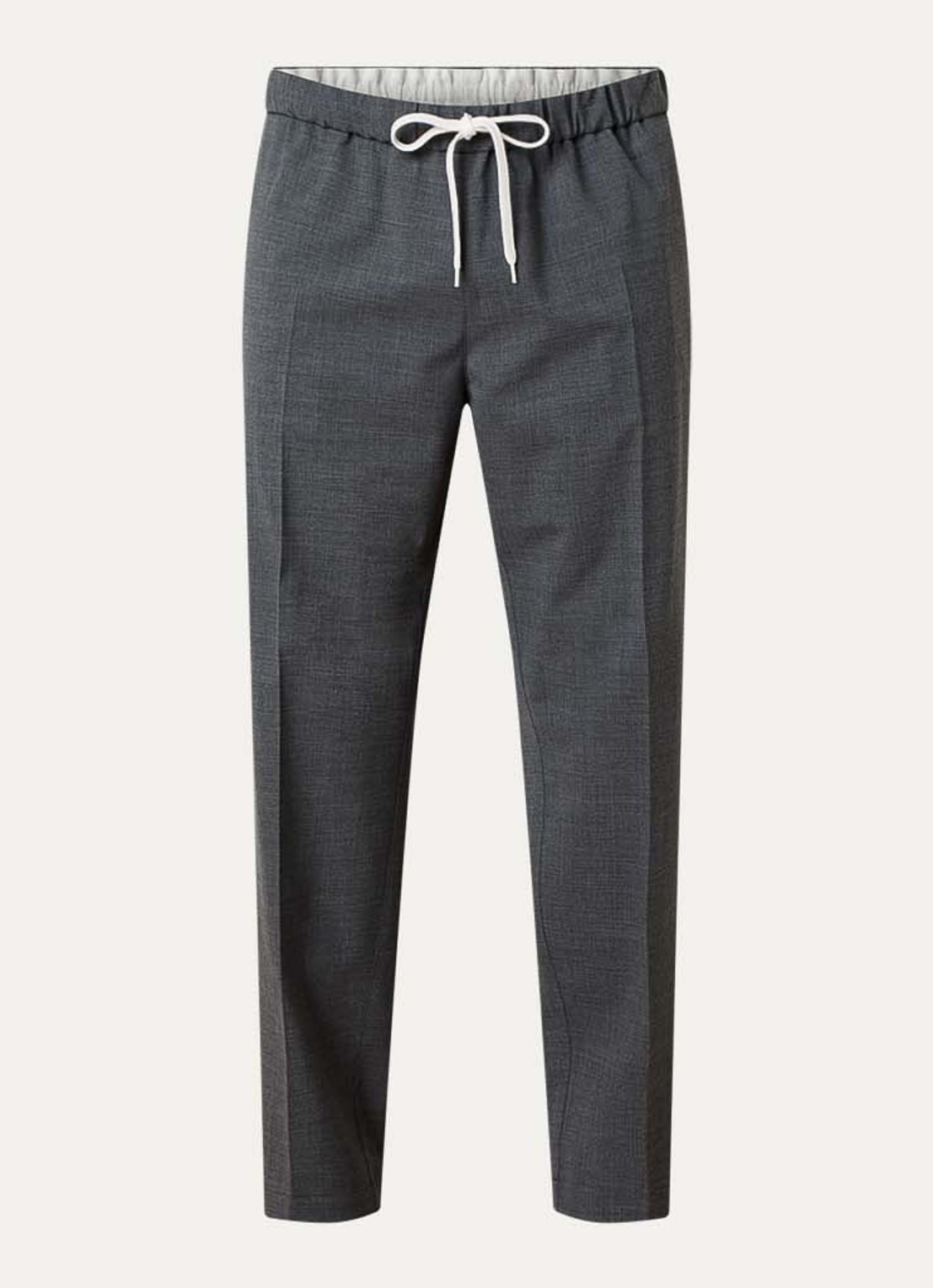 MM6 Straight fit pantalon met persplooi en steekzakken - voorkant 2 donkergrijs
