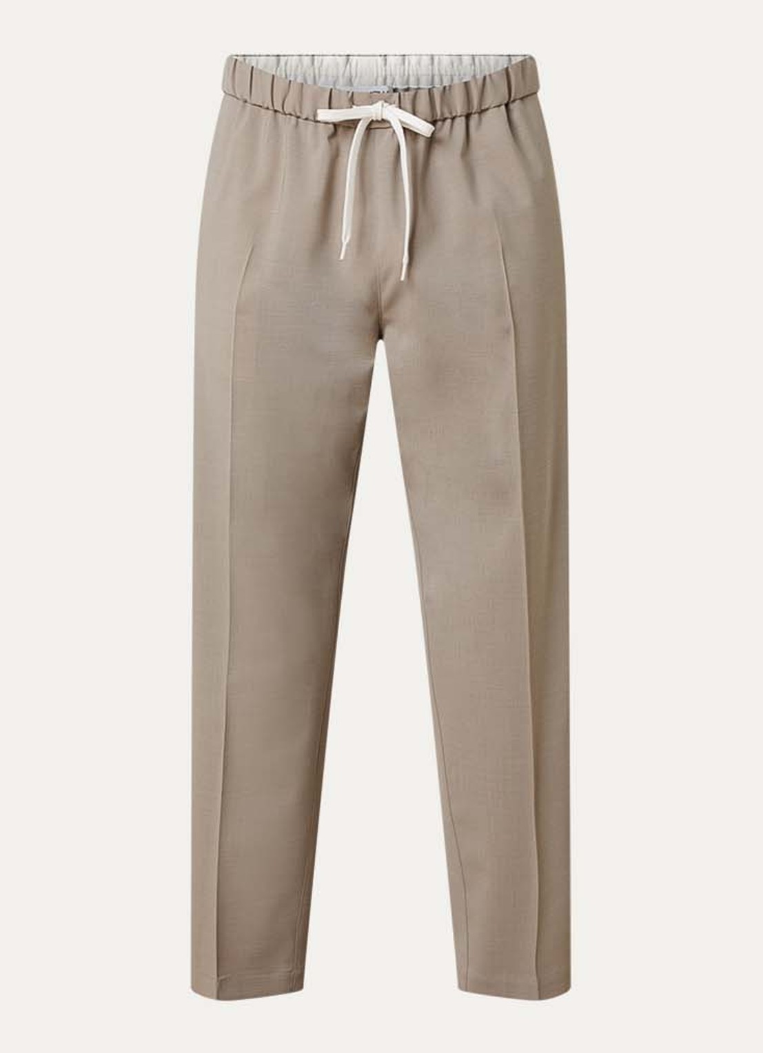 MM6 Straight fit pantalon met persplooi en steekzakken - voorkant 5 zand
