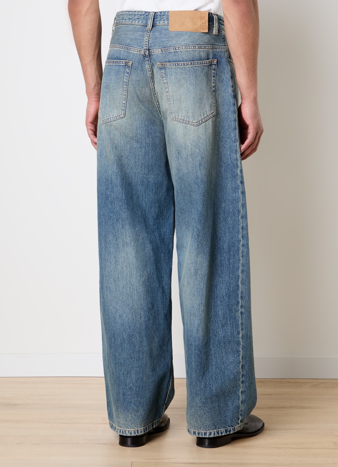 MM6 Straight leg jeans met gekleurde wassing - achterkant 4 indigo