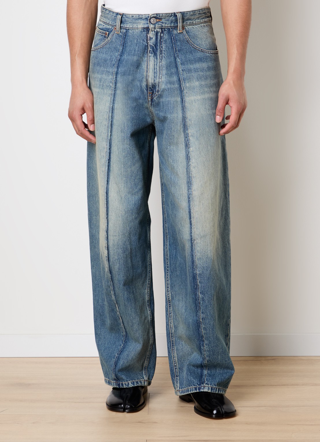 MM6 Straight leg jeans met gekleurde wassing - detail indigo