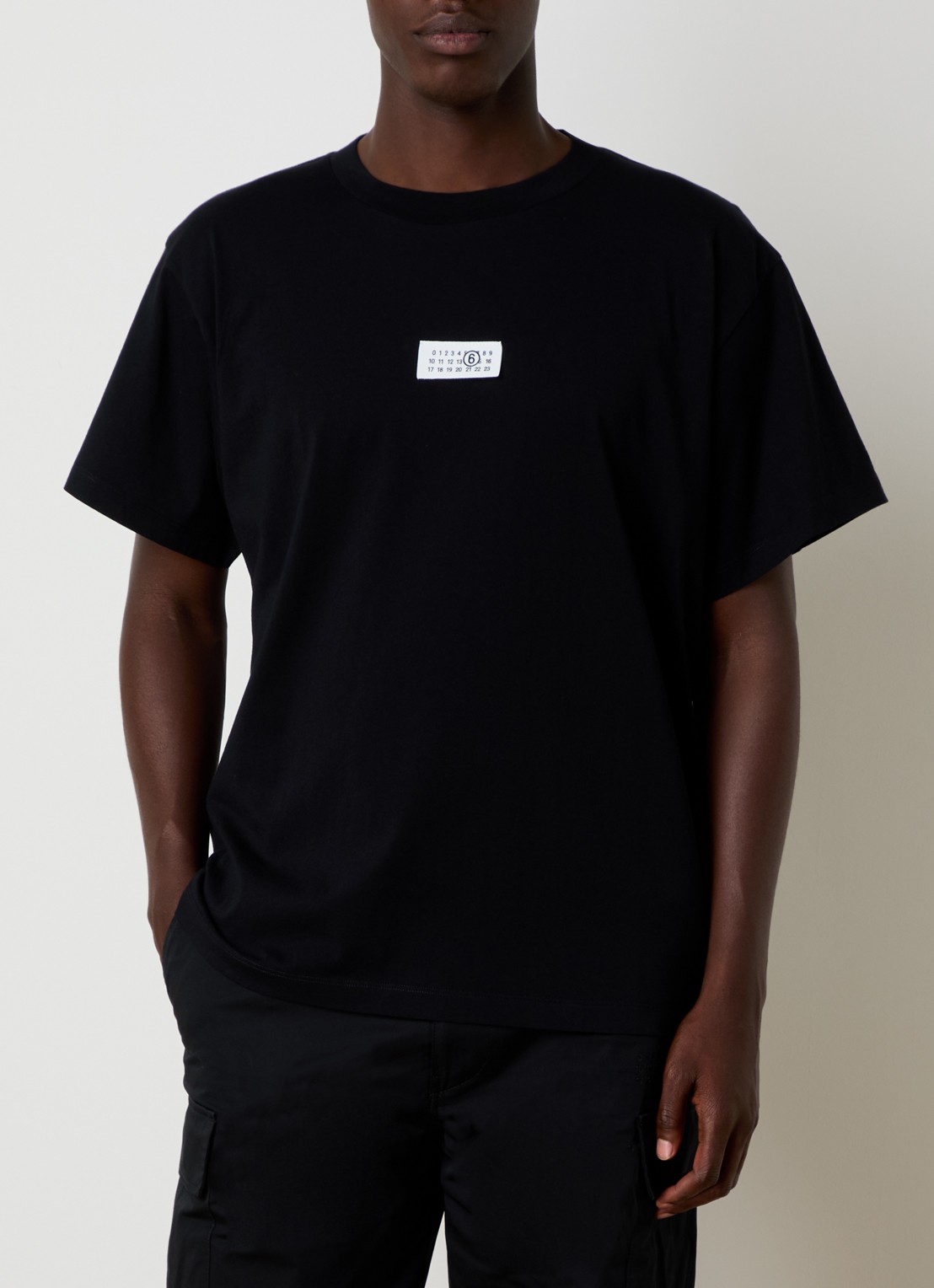 MM6 T-shirt met logo - detail 4 zwart