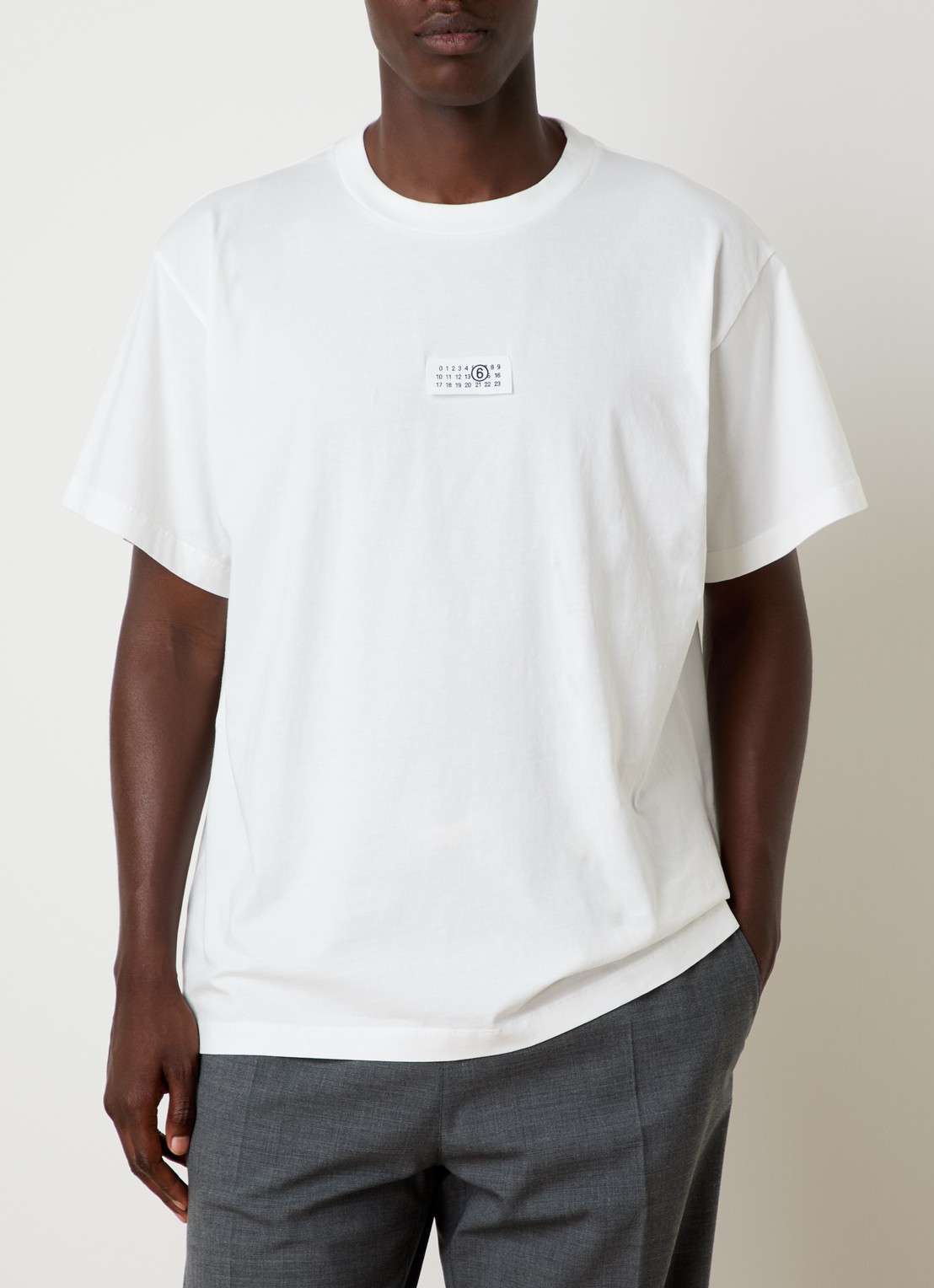 MM6 T-shirt met logo - detail 4 wit