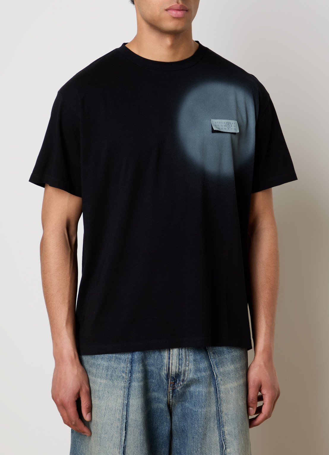 MM6 T-shirt met logoprint - detail 2 zwart