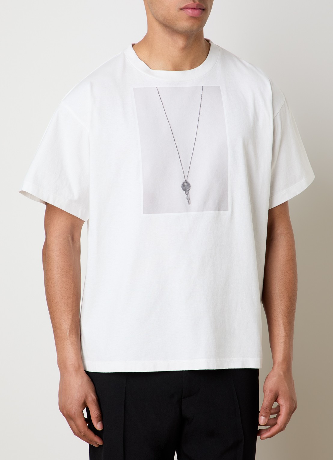 MM6 T-shirt met print - detail 4 gebroken wit