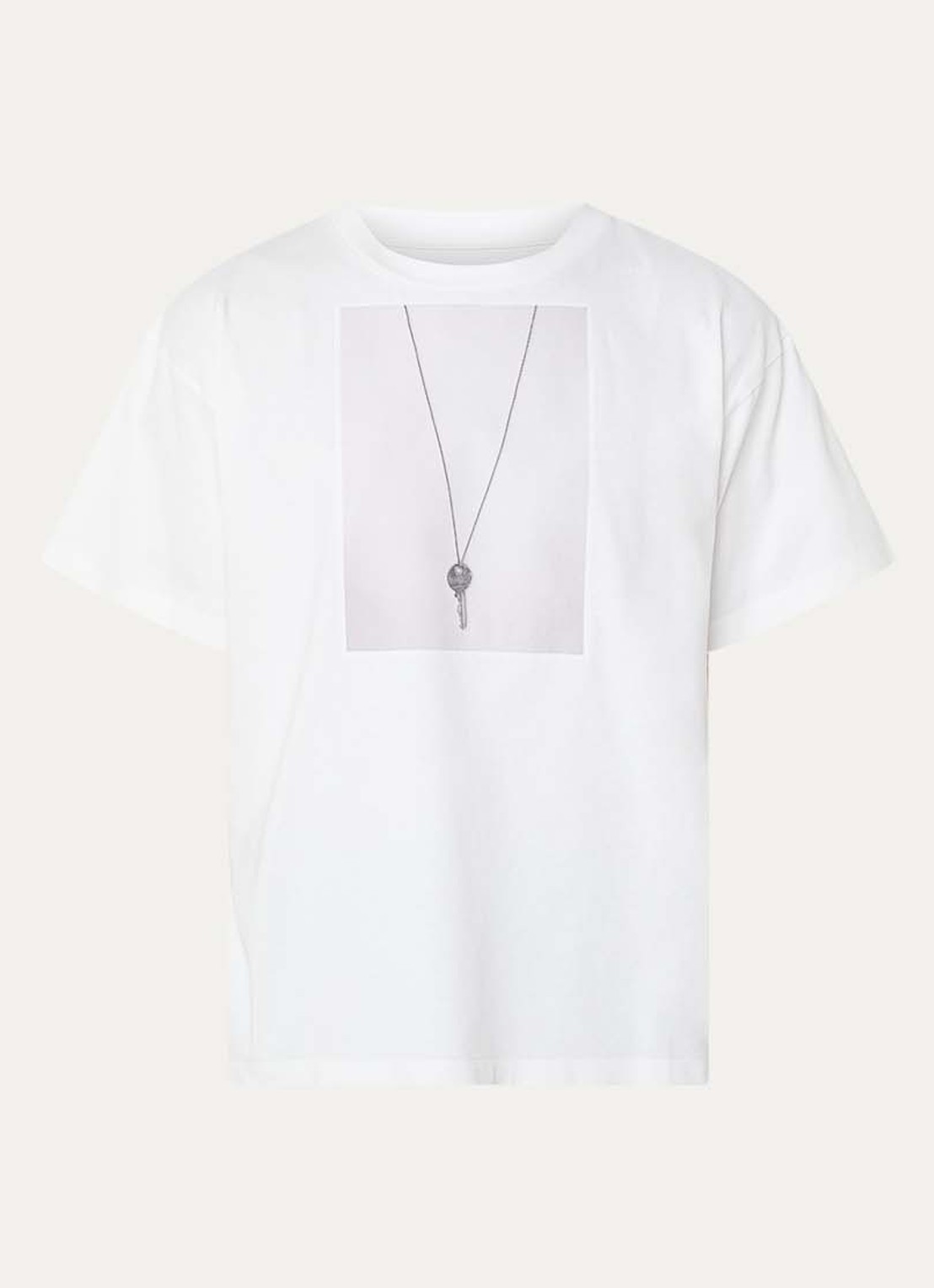 MM6 T-shirt met print - voorkant gebroken wit