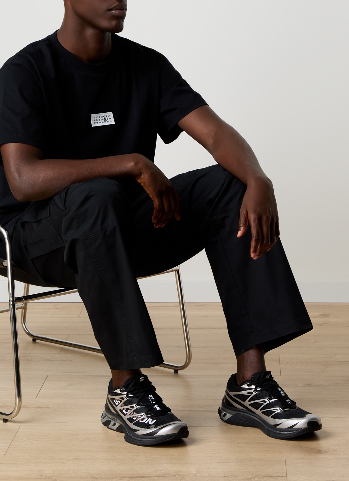 MM6 XT-MM6 sneaker met mesh details - voorkant 3 zwart