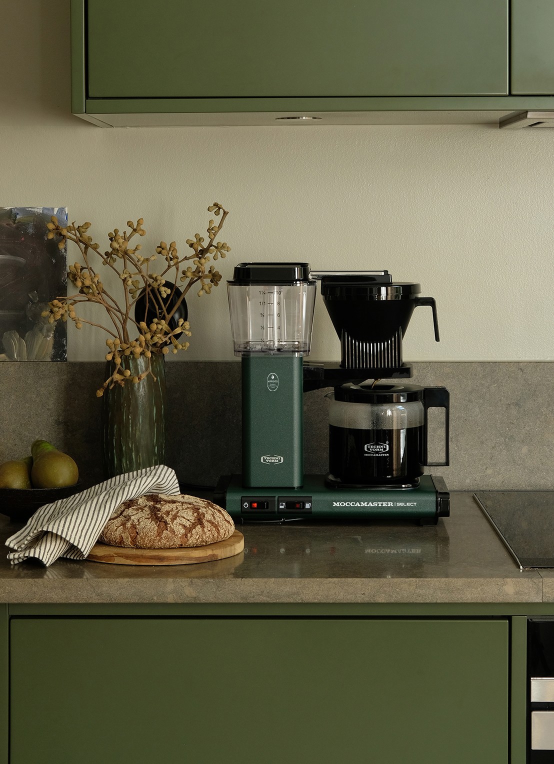 Moccamaster KBG Select koffiezetapparaat 53991 - detail 4 olijfgroen