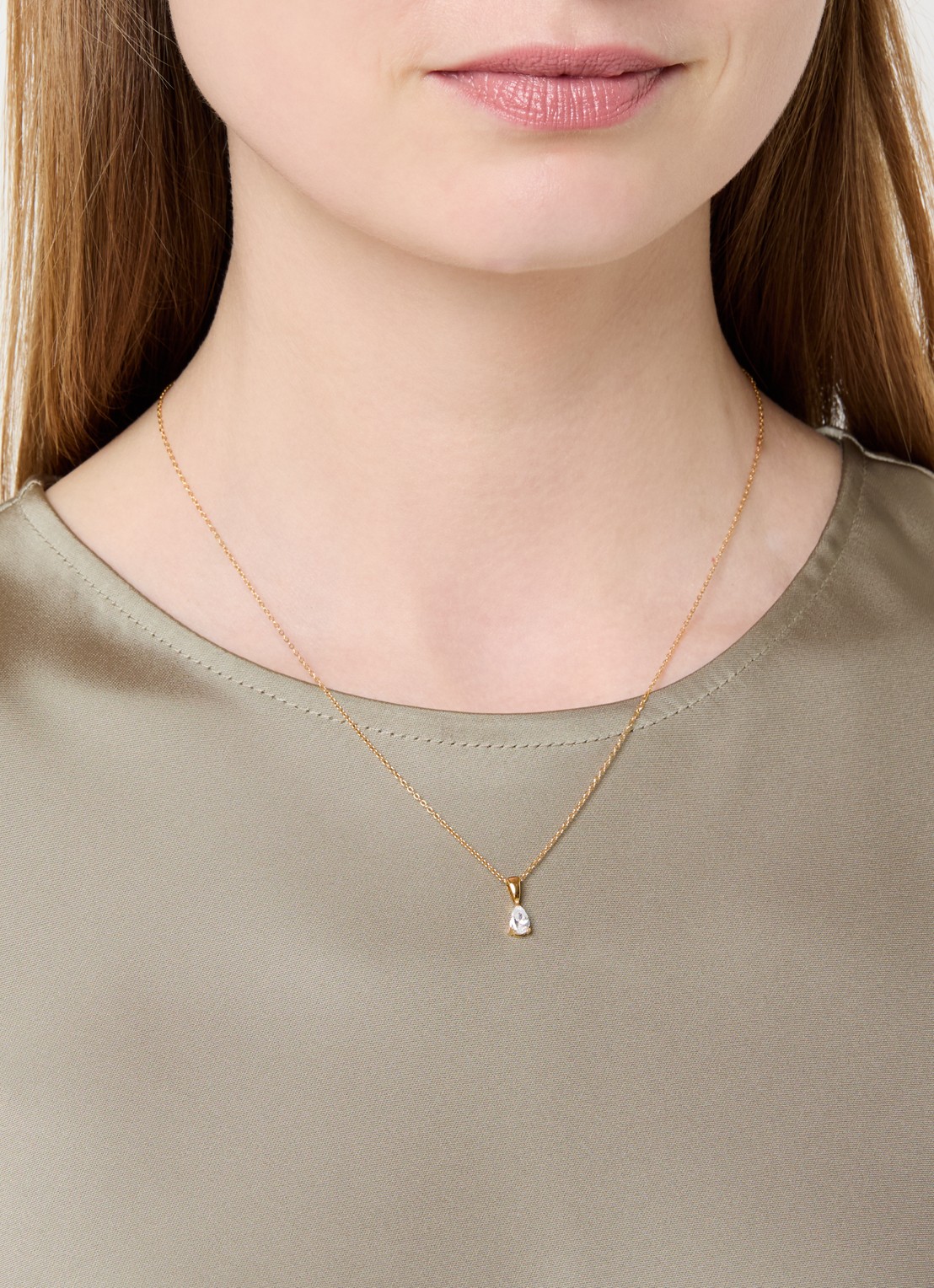 Mockberg Belle ketting met hanger verguld - voorkant 2 goud
