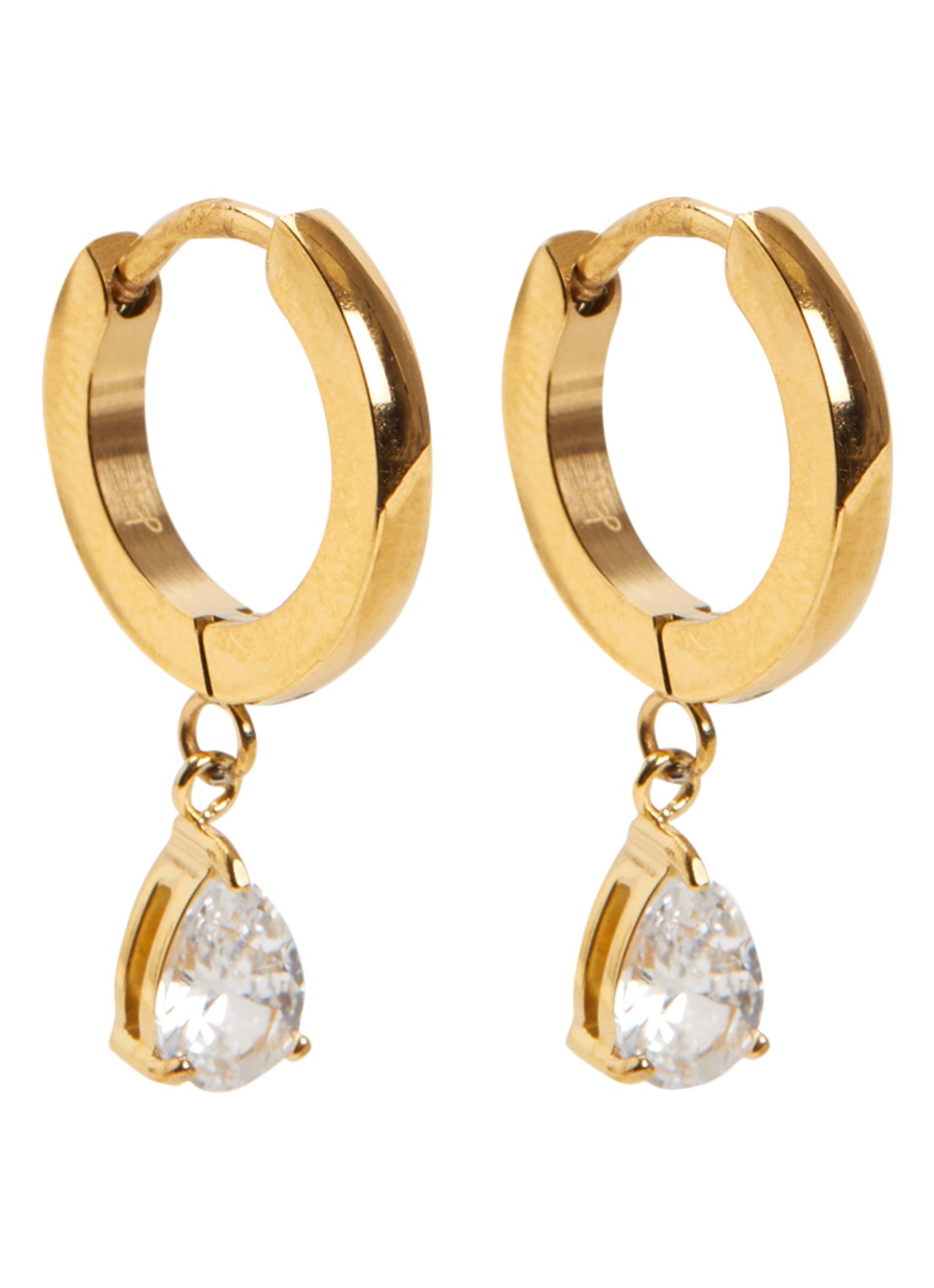 Mockberg Belle oorringen met hanger MB0831 - voorkant goud