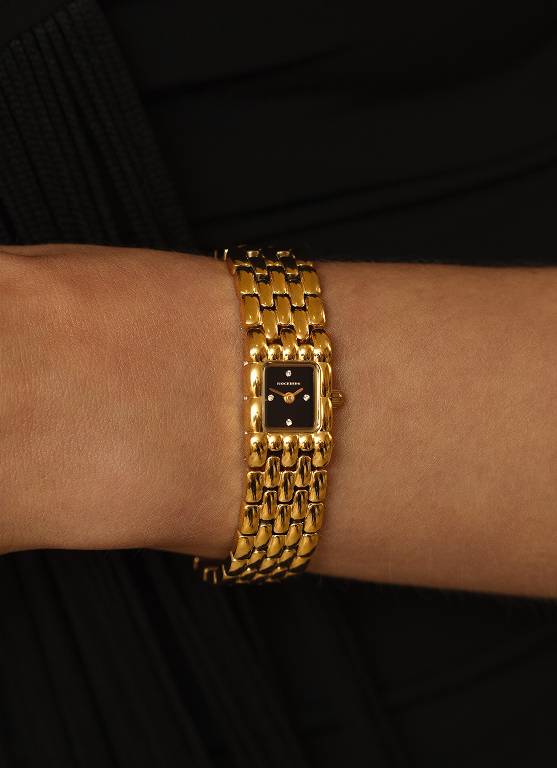 Mockberg Eternal Gold Noir horloge MB2089 - detail goud