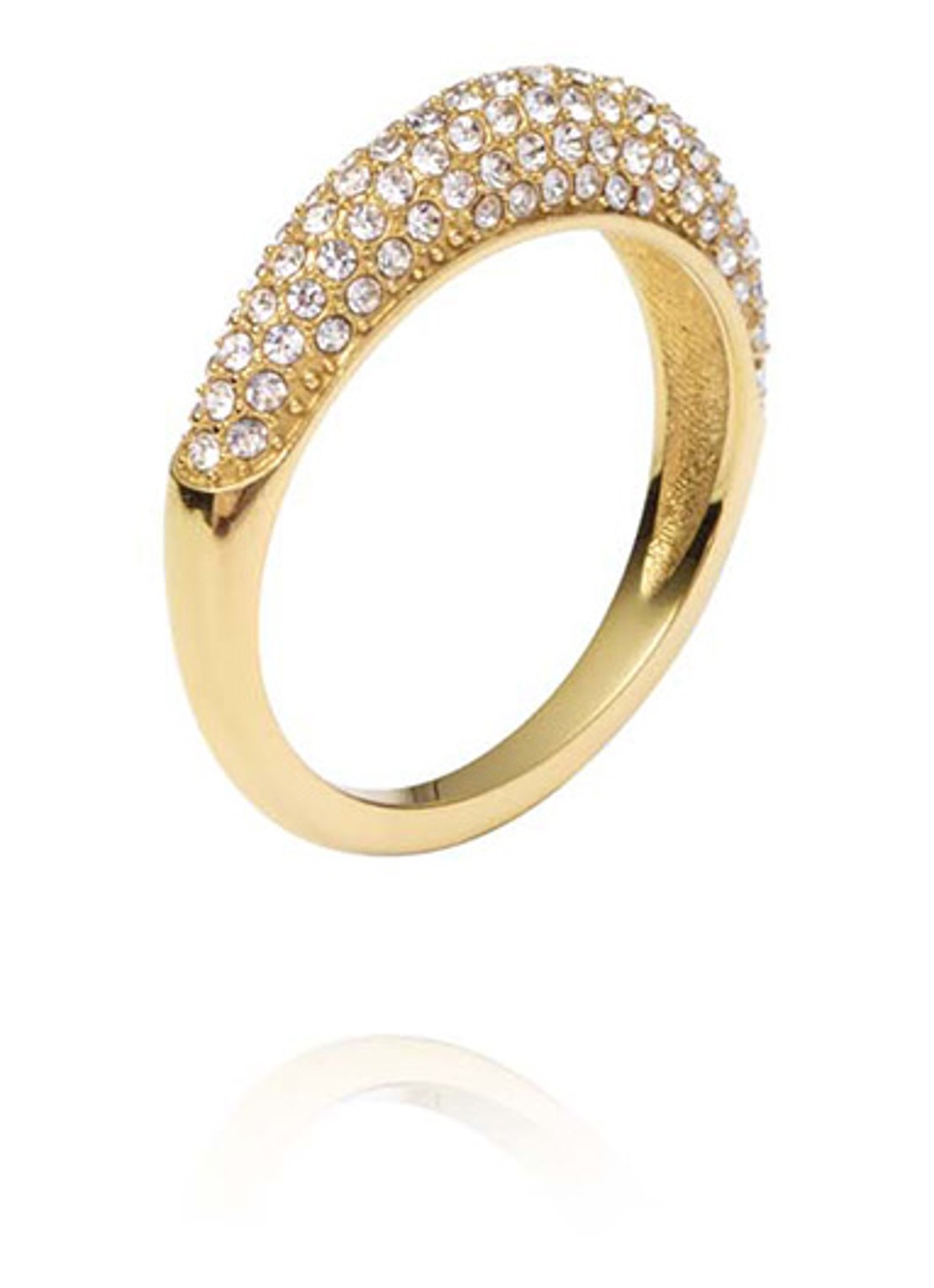 Mockberg Pavé Precious ring met zirkonia MB0199 - voorkant goud