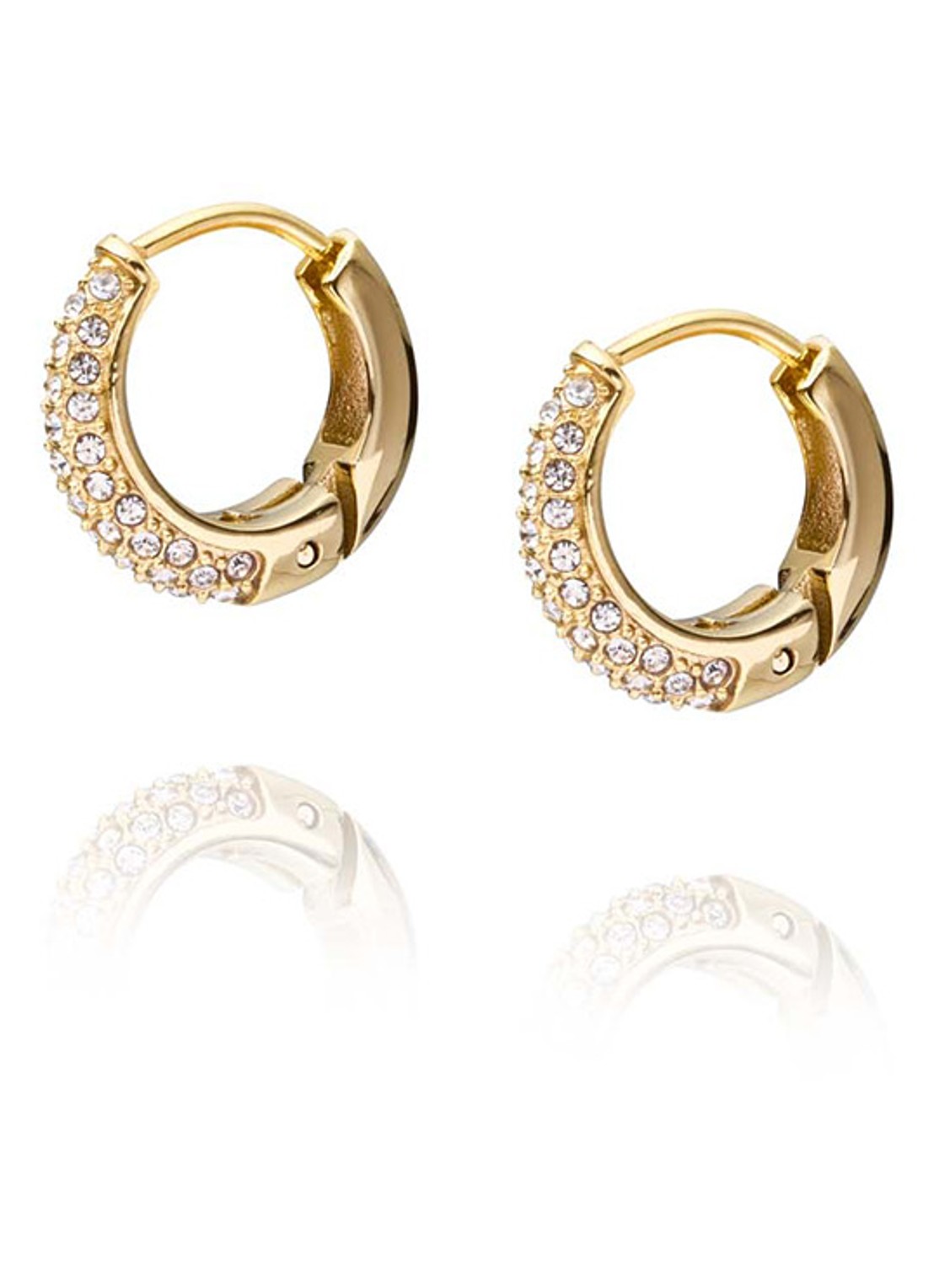 Mockberg Pavé Precious small oorringen MB0194 - voorkant goud
