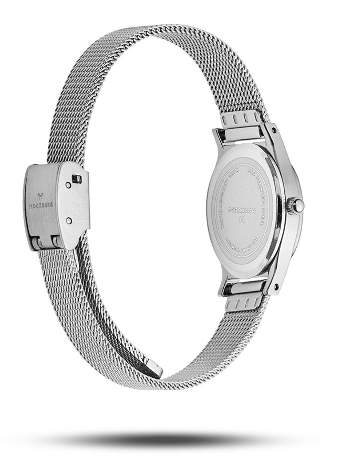 Mockberg Retro Mesh horloge MB0254 - detail 2 zilver