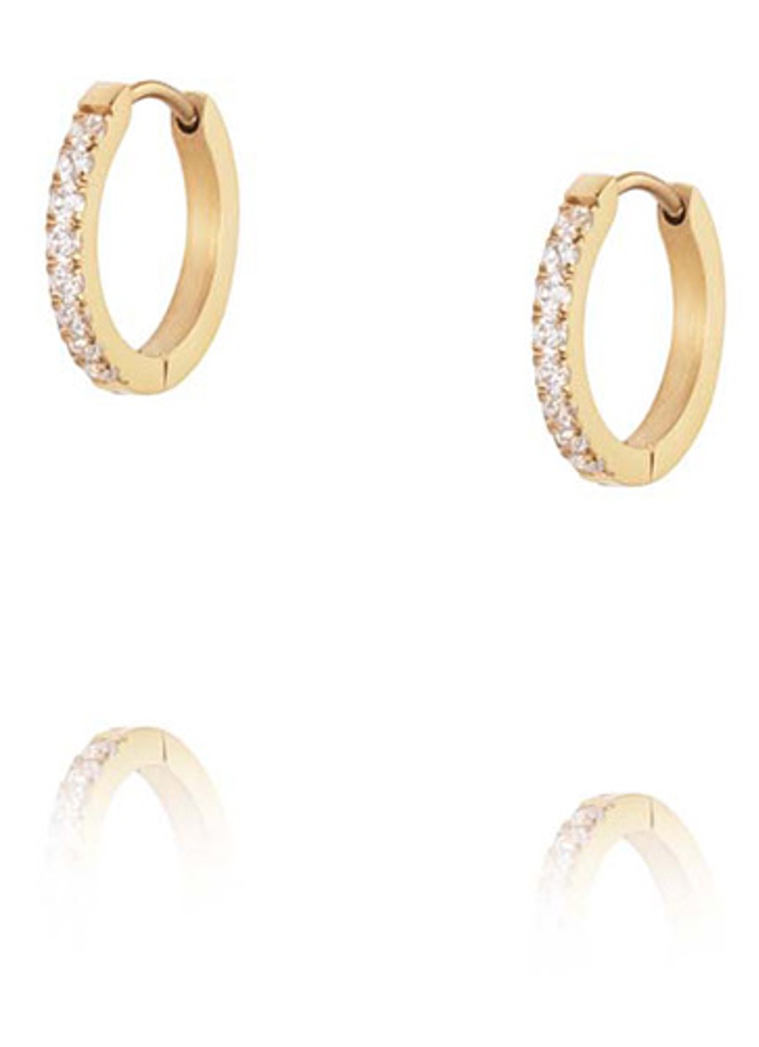 Mockberg Shiny Medium oorringen MO586 - voorkant goud