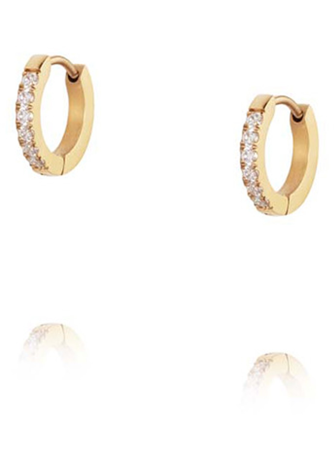 Mockberg Shiny Small oorringen MO585 - voorkant goud