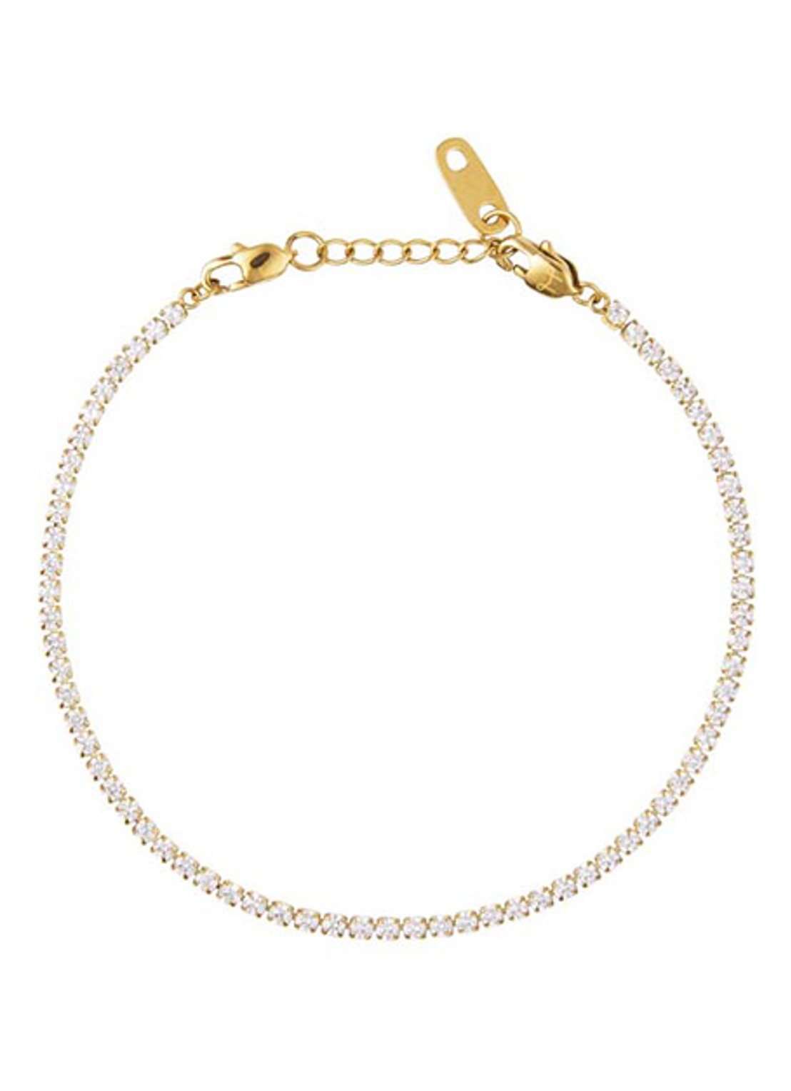 Mockberg Shiny tennisarmband M MB0035 - detail 3 goud