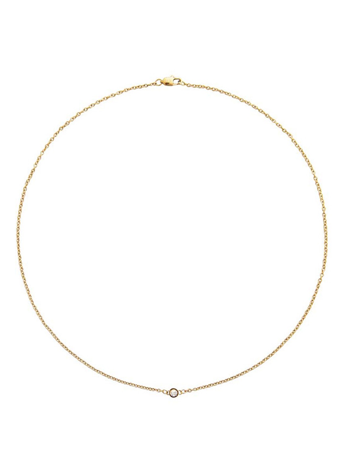 Mockberg Thin Diamond ketting MO560 - voorkant goud