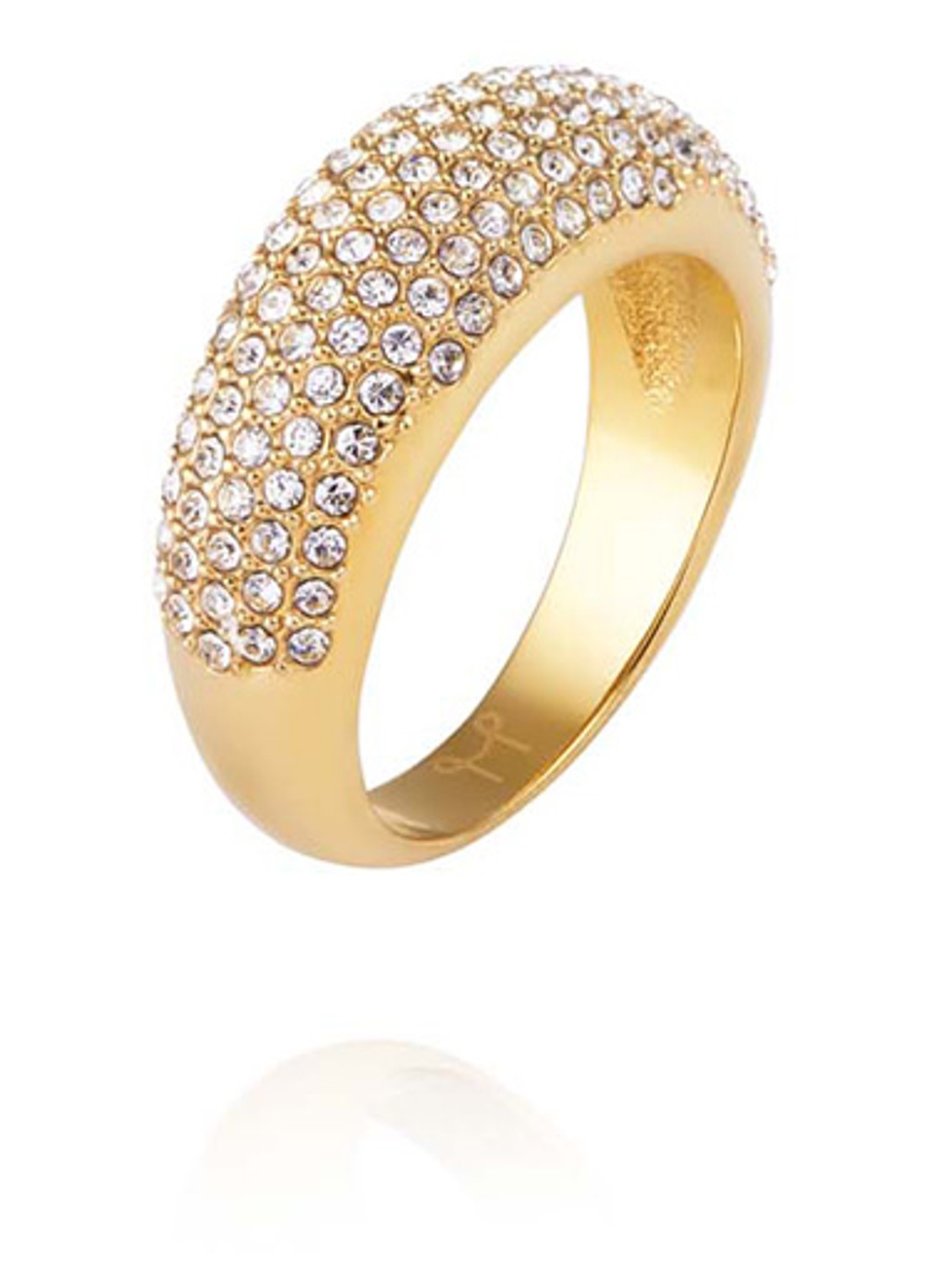 Mockberg Treasure ring met zirkonia MO214 - voorkant goud