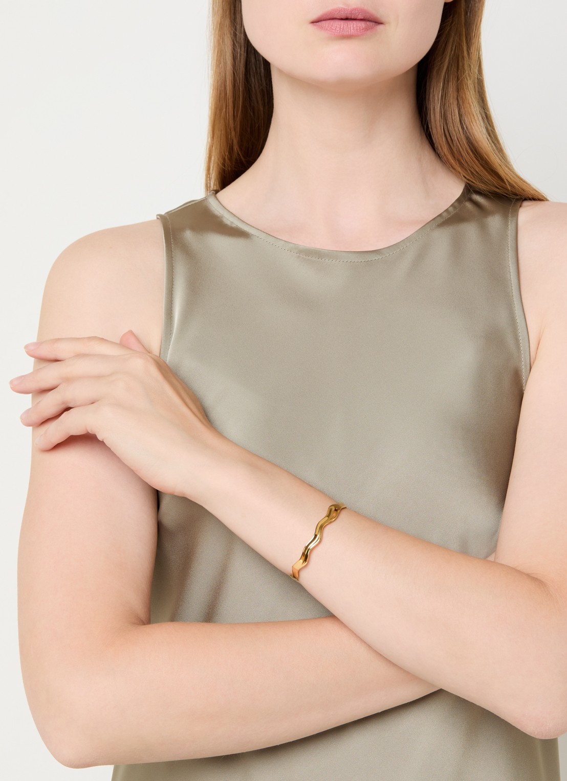 Mockberg Wavy bangle verguld - voorkant 4 goud