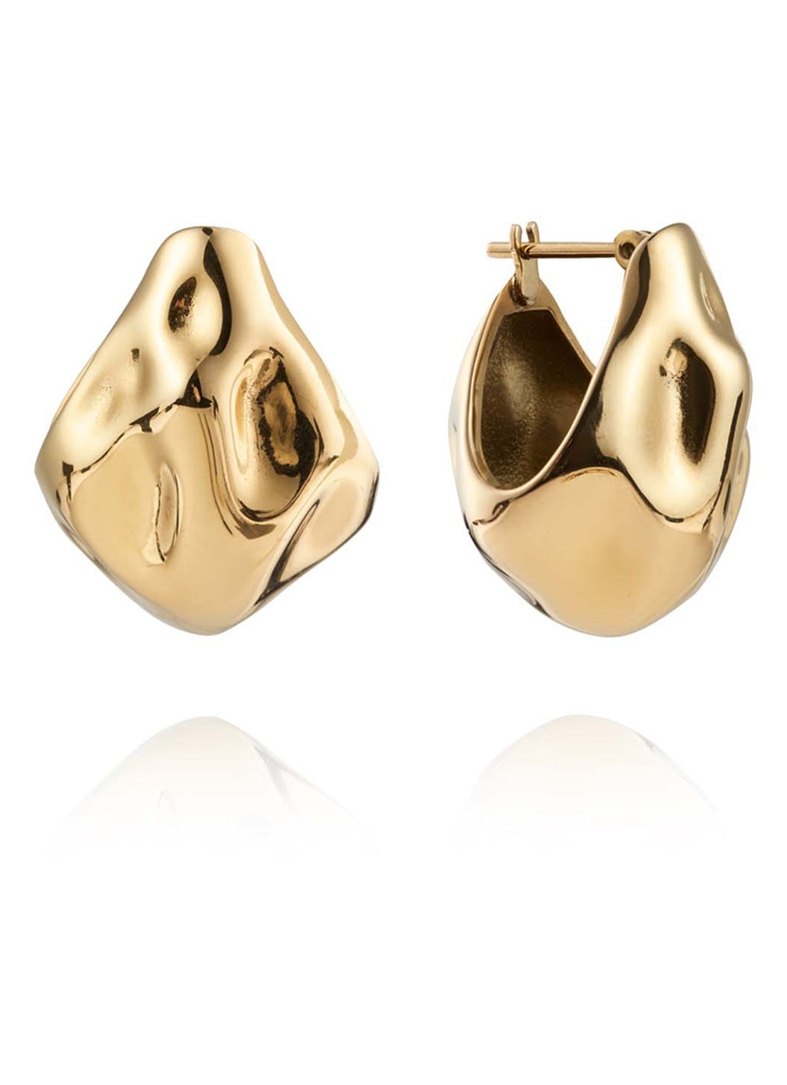 Mockberg Wavy Bolded Drop oorringen MB0171 - detail 3 goud