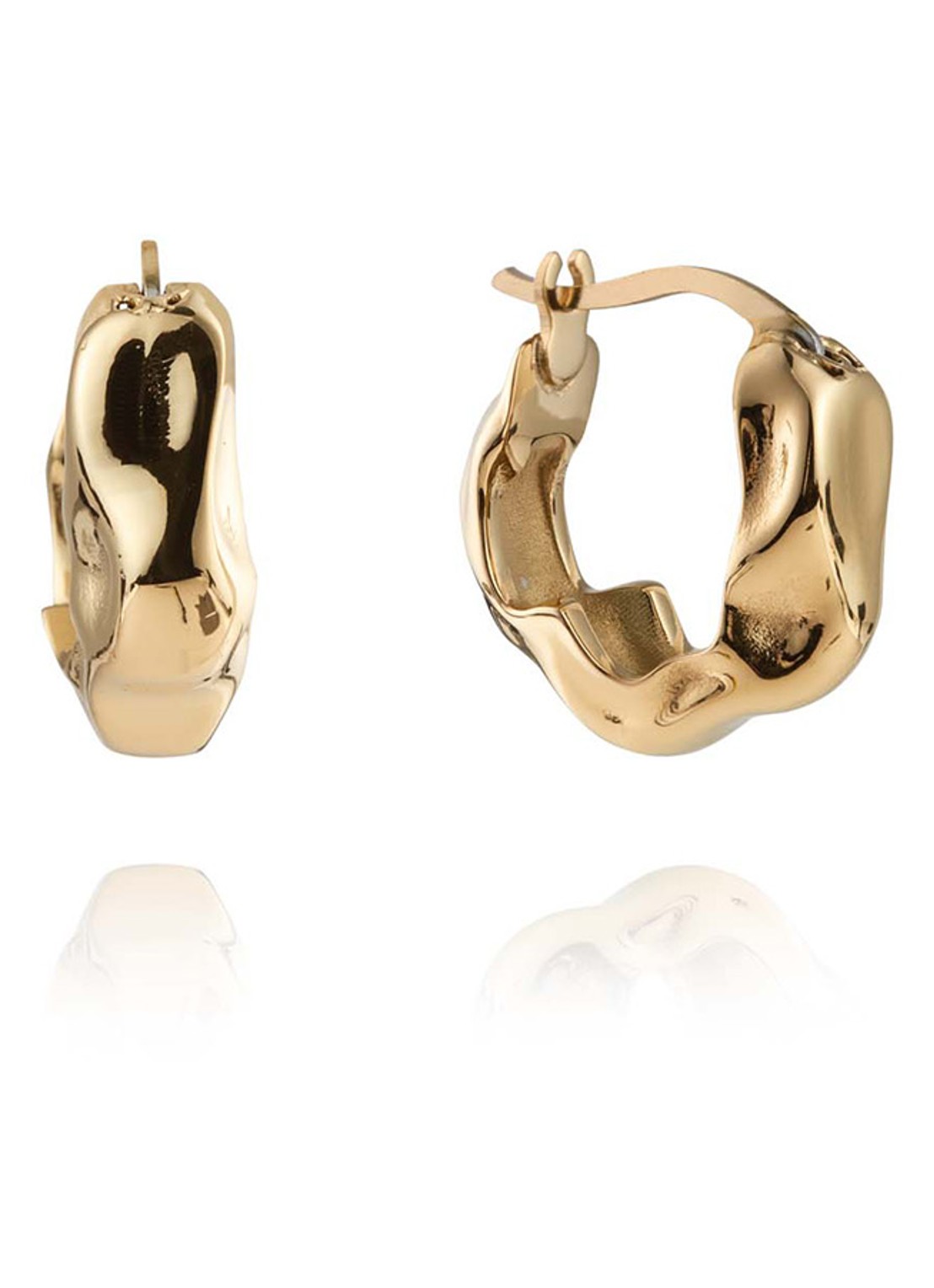 Mockberg Wavy Bolded Mini oorringen MB0167 - detail 3 goud