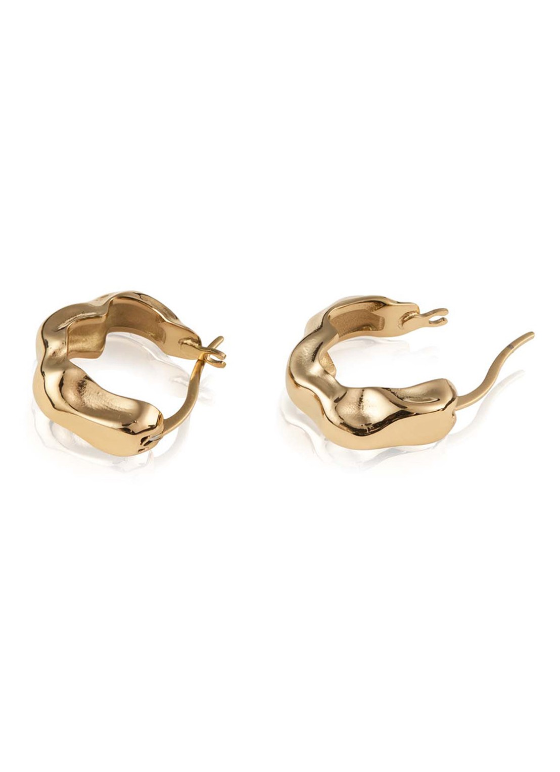 Mockberg Wavy Bolded Mini oorringen MB0167 - detail 4 goud