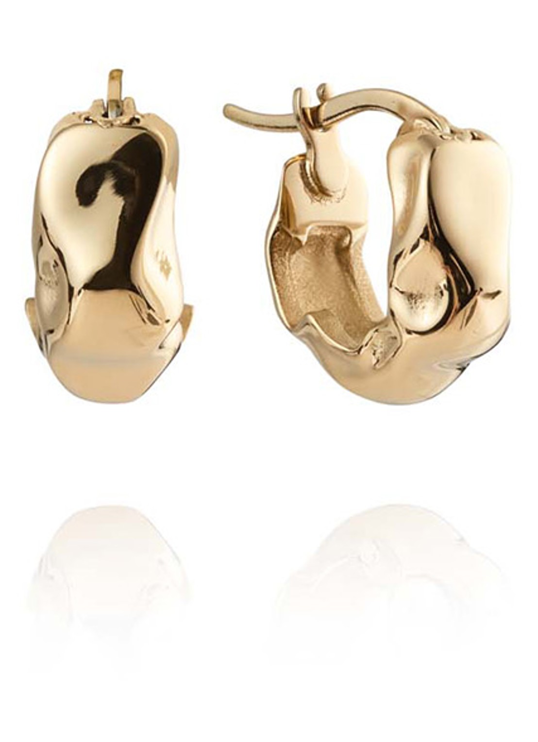 Mockberg Wavy Bolded Small oorringen MB0169 - detail 3 goud