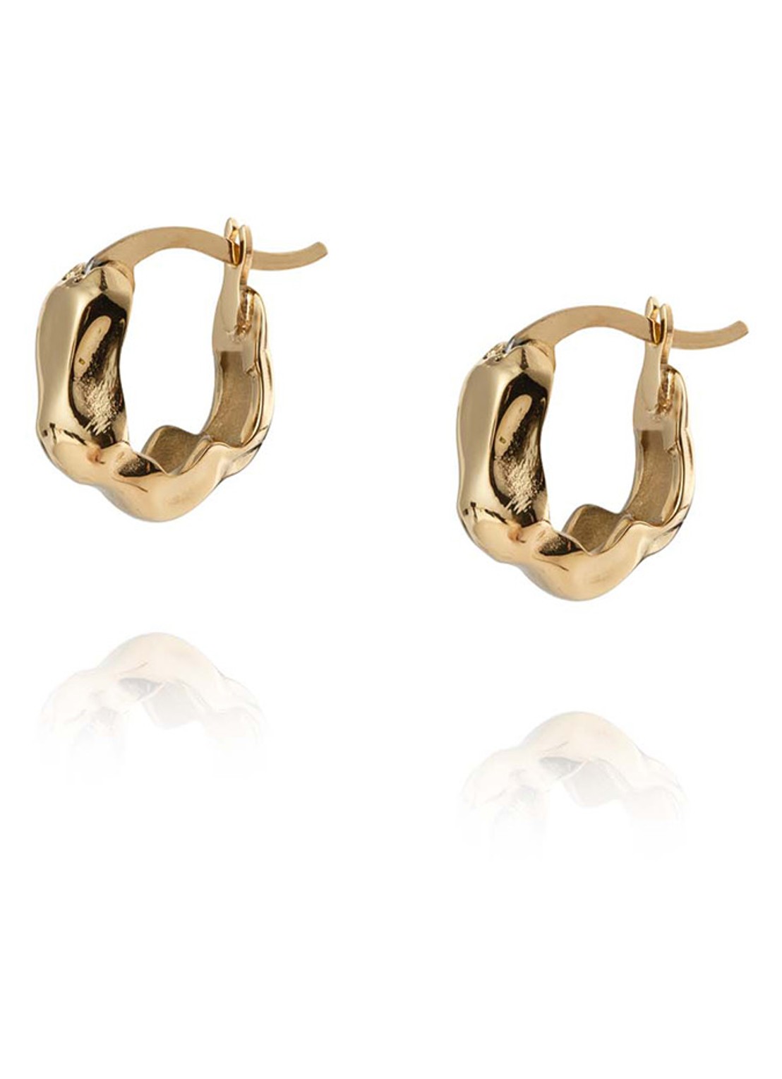 Mockberg Wavy Bolded Small oorringen MB0169 - voorkant goud