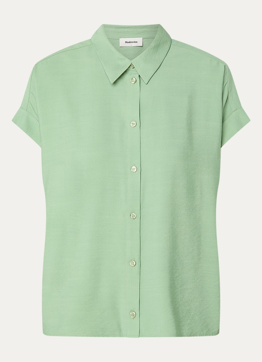 Modström Aida blouse met plooidetail - voorkant mint