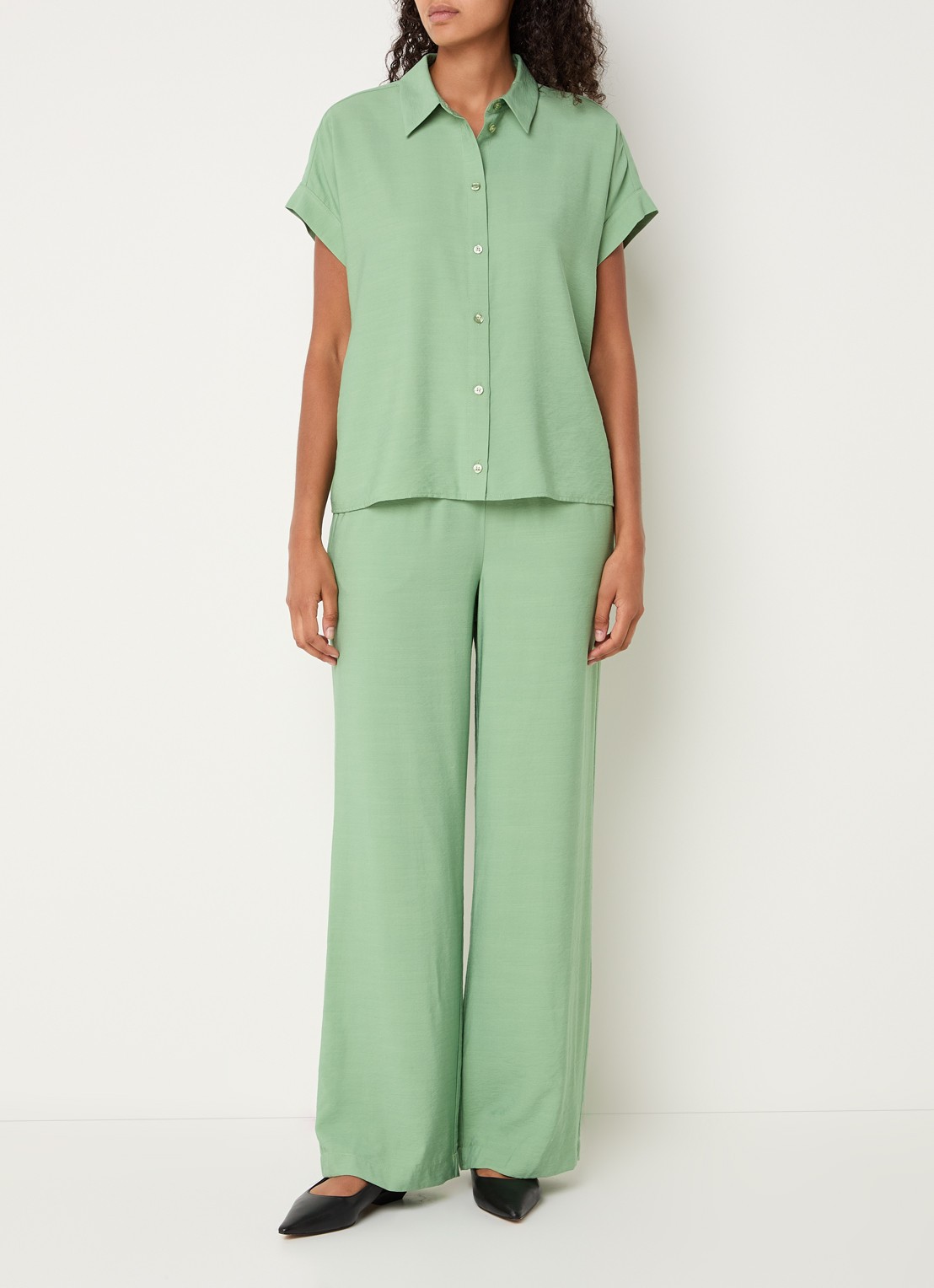 Modström Aida blouse met plooidetail - voorkant 2 mint