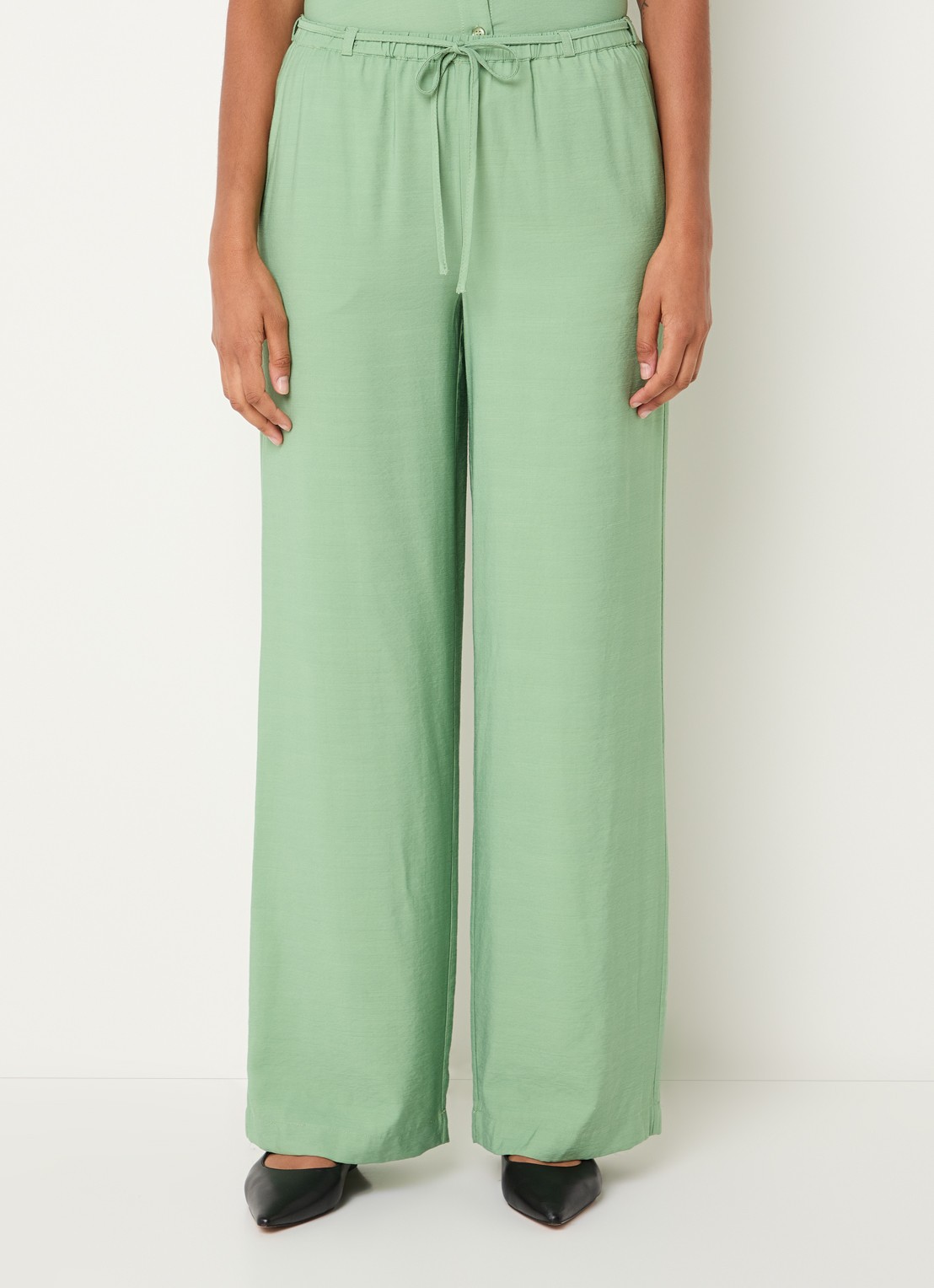 Modström Aida low waist loose fit broek met trekkoord - detail 3 mint