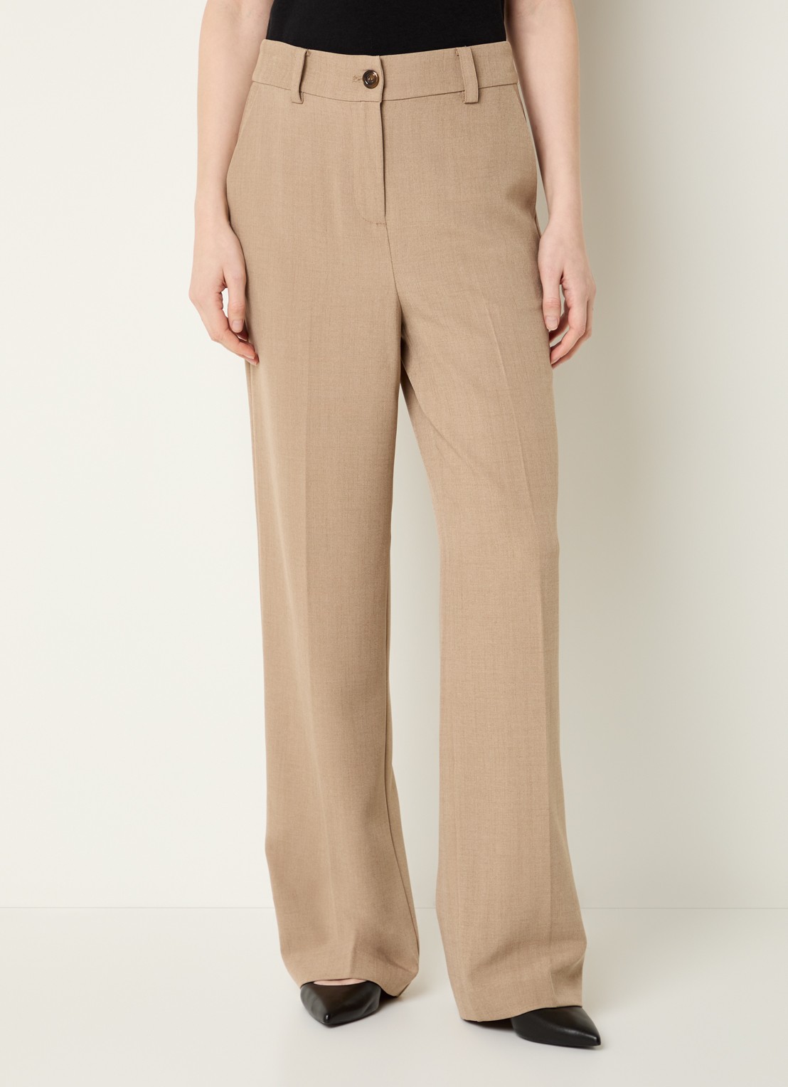 Modström Alaya mid waist loose fit pantalon - detail 4 camel