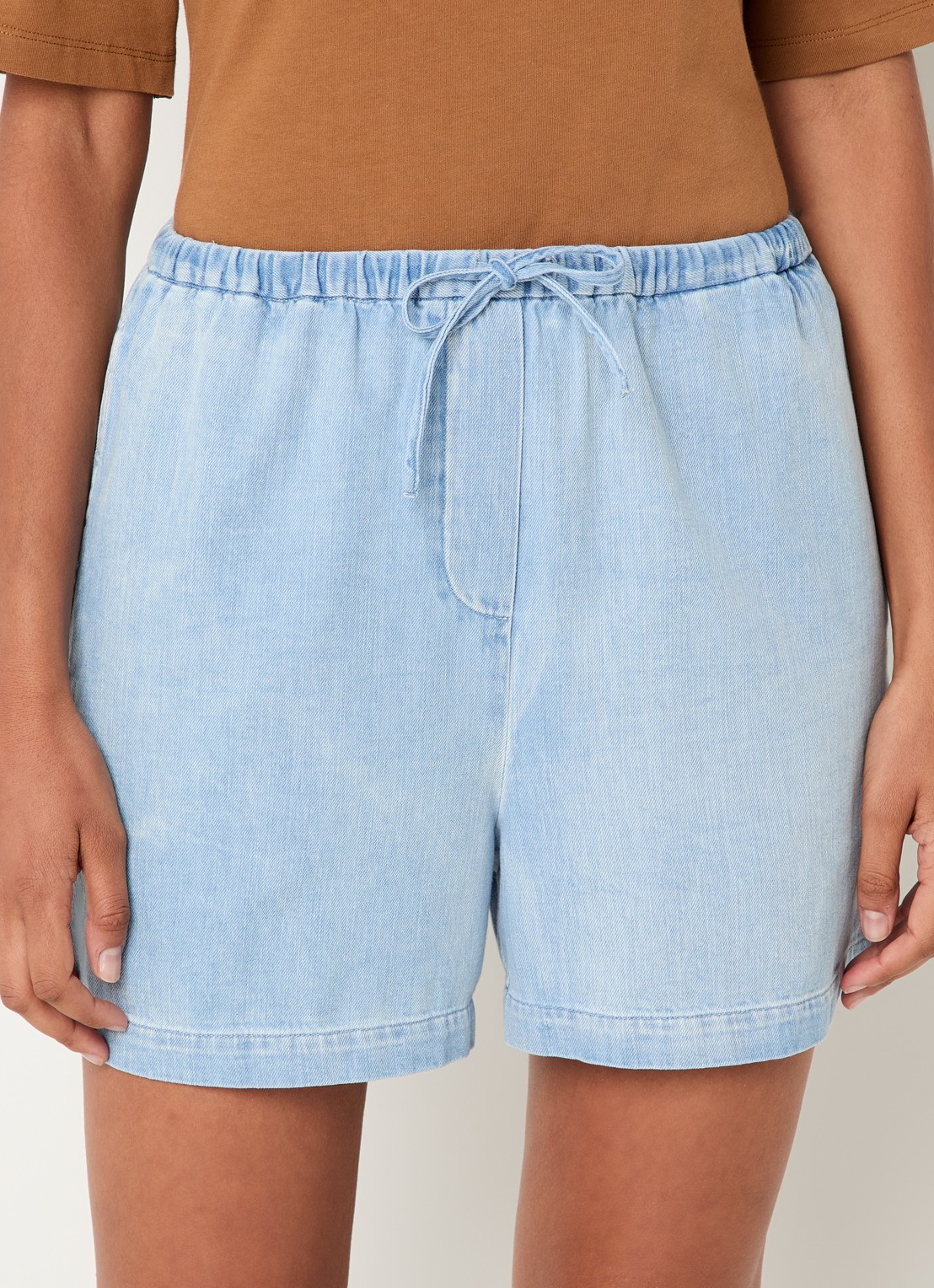 Modström Alvar low waist loose fit korte broek - detail 4 indigo