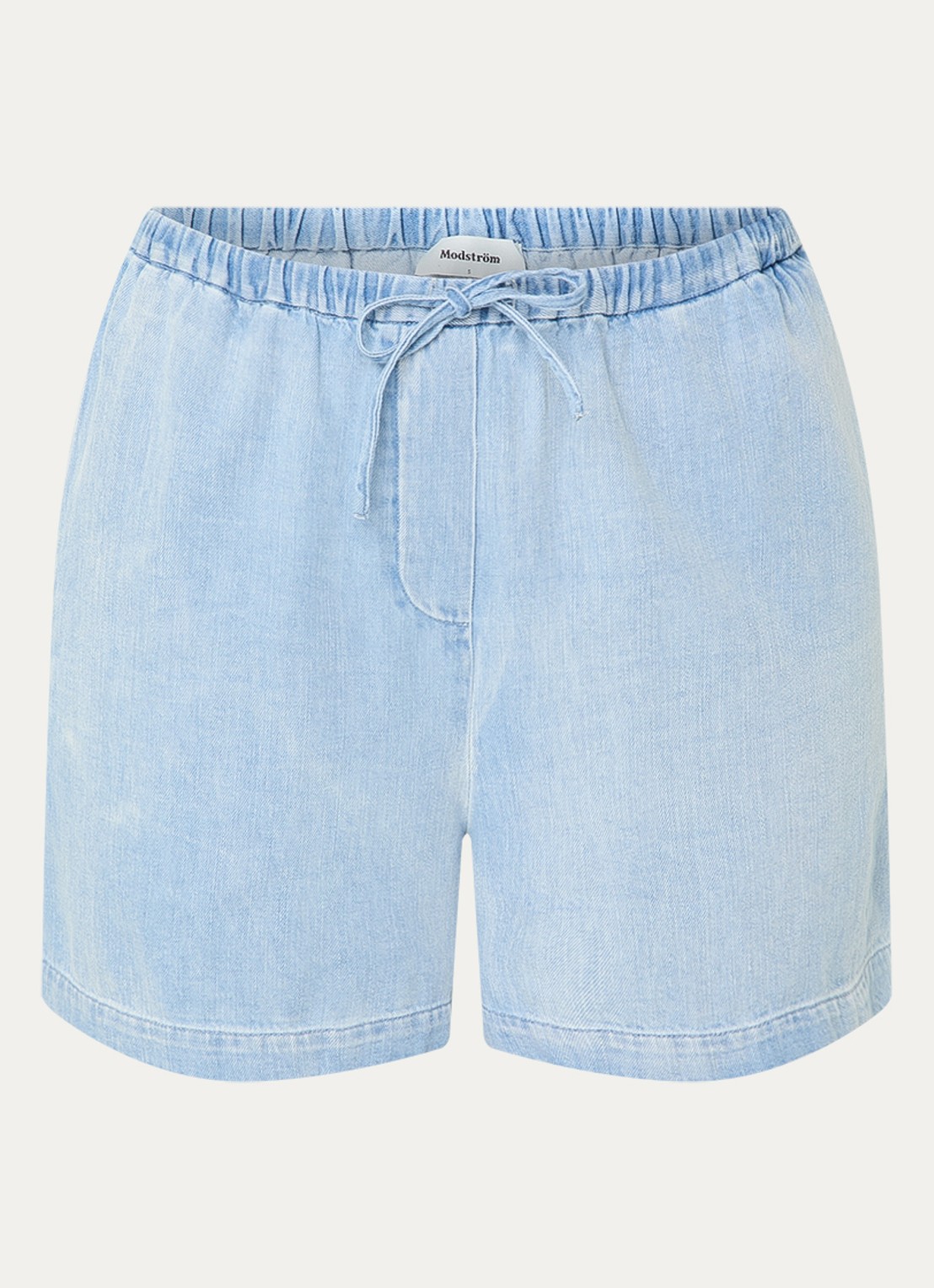 Modström Alvar low waist loose fit korte broek - voorkant 2 indigo