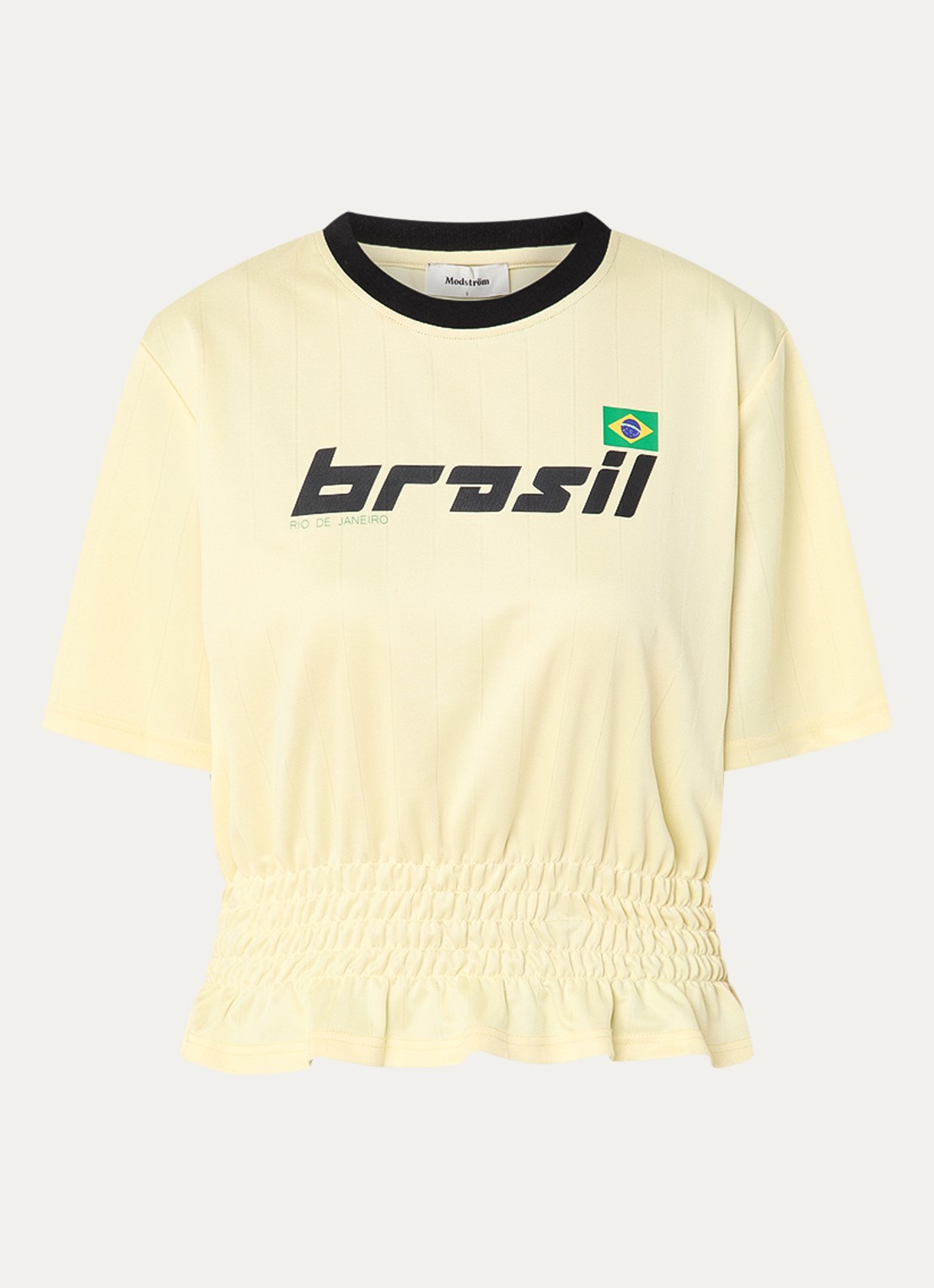 Modström Ansgar T-shirt met print - voorkant 2 lichtgeel