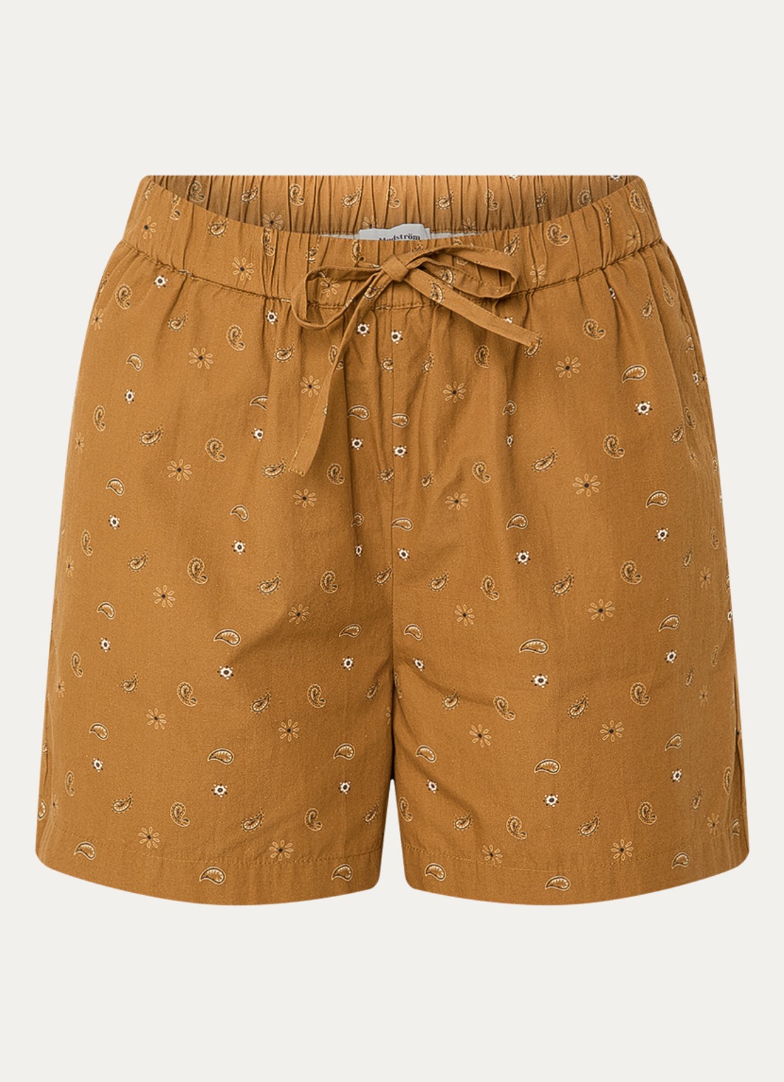 Modström Apricot mid waist straight fit korte broek - voorkant cognac