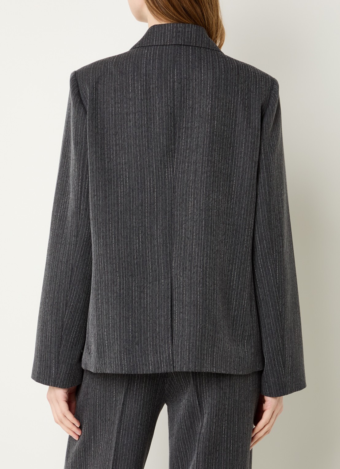 Modström Birna blazer met krijtstreep - achterkant 2 antraciet
