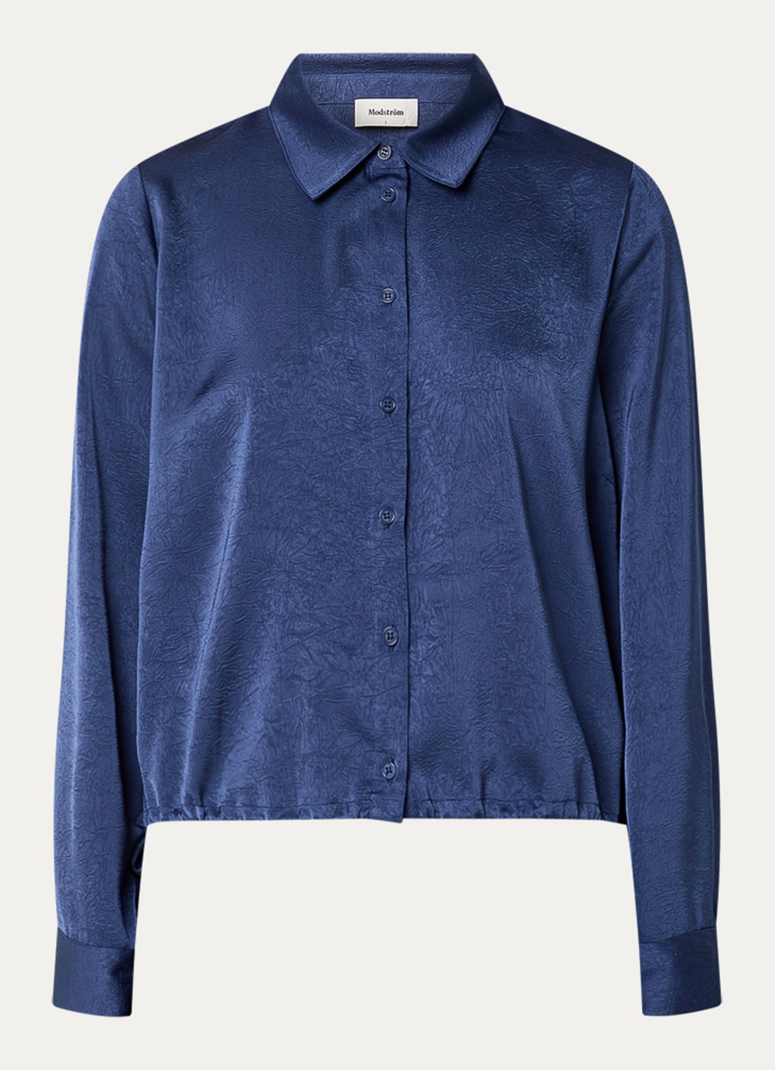 Modström Cabrina blouse met structuur - voorkant 3 royalblauw