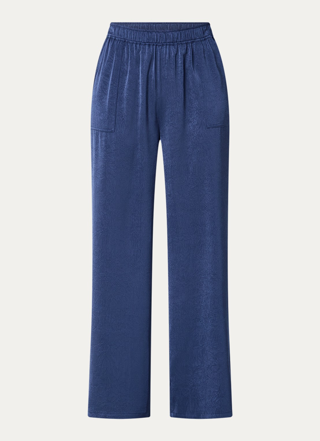 Modström Cabrina high waist loose fit broek met steekzakken - voorkant 2 kobaltblauw
