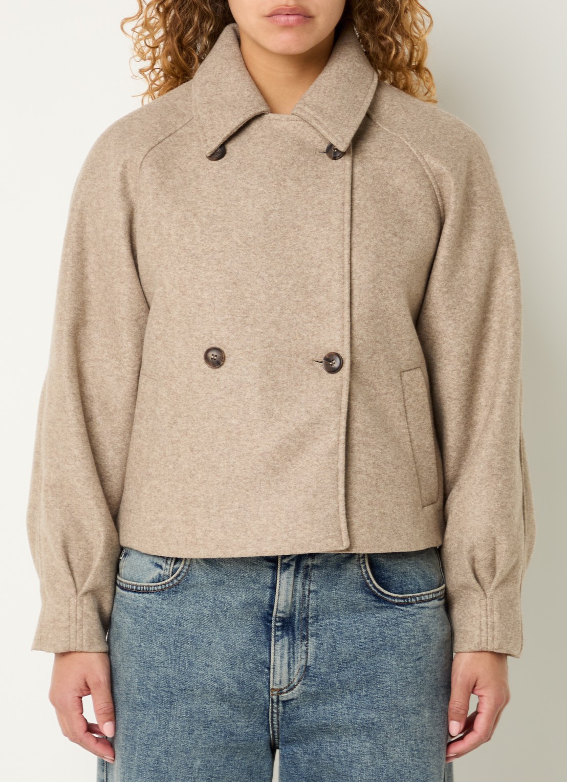 Modström Clea jack met steekzakken - detail khaki