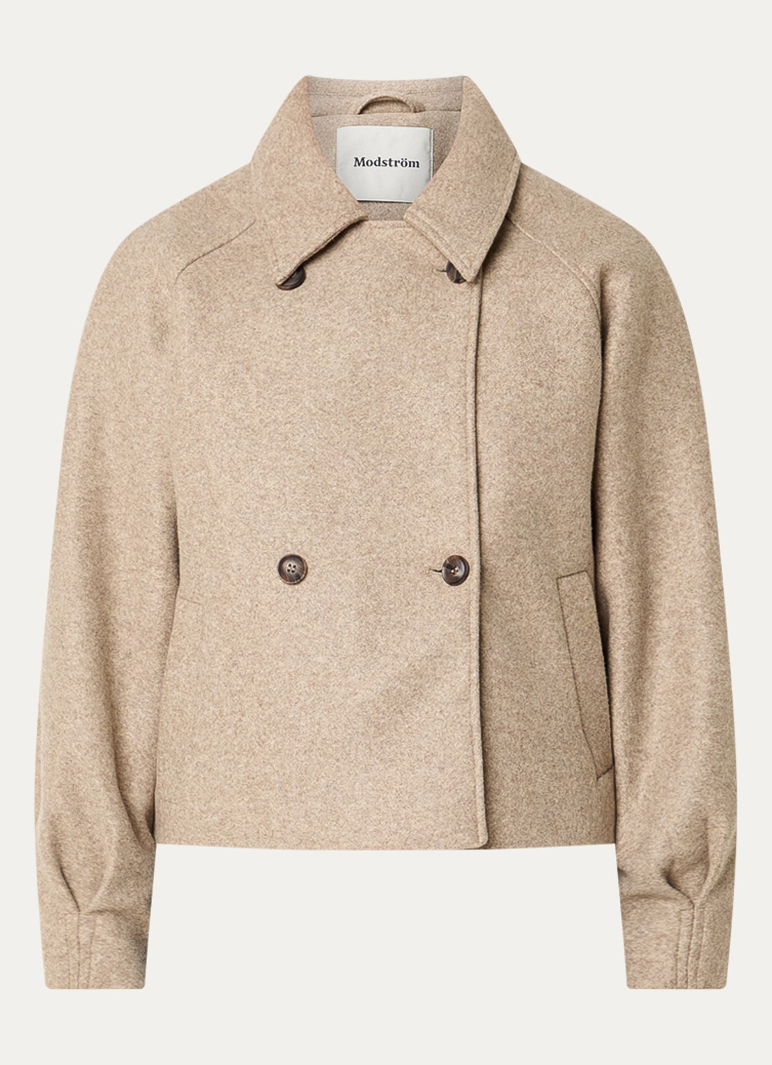 Modström Clea jack met steekzakken - voorkant 3 khaki