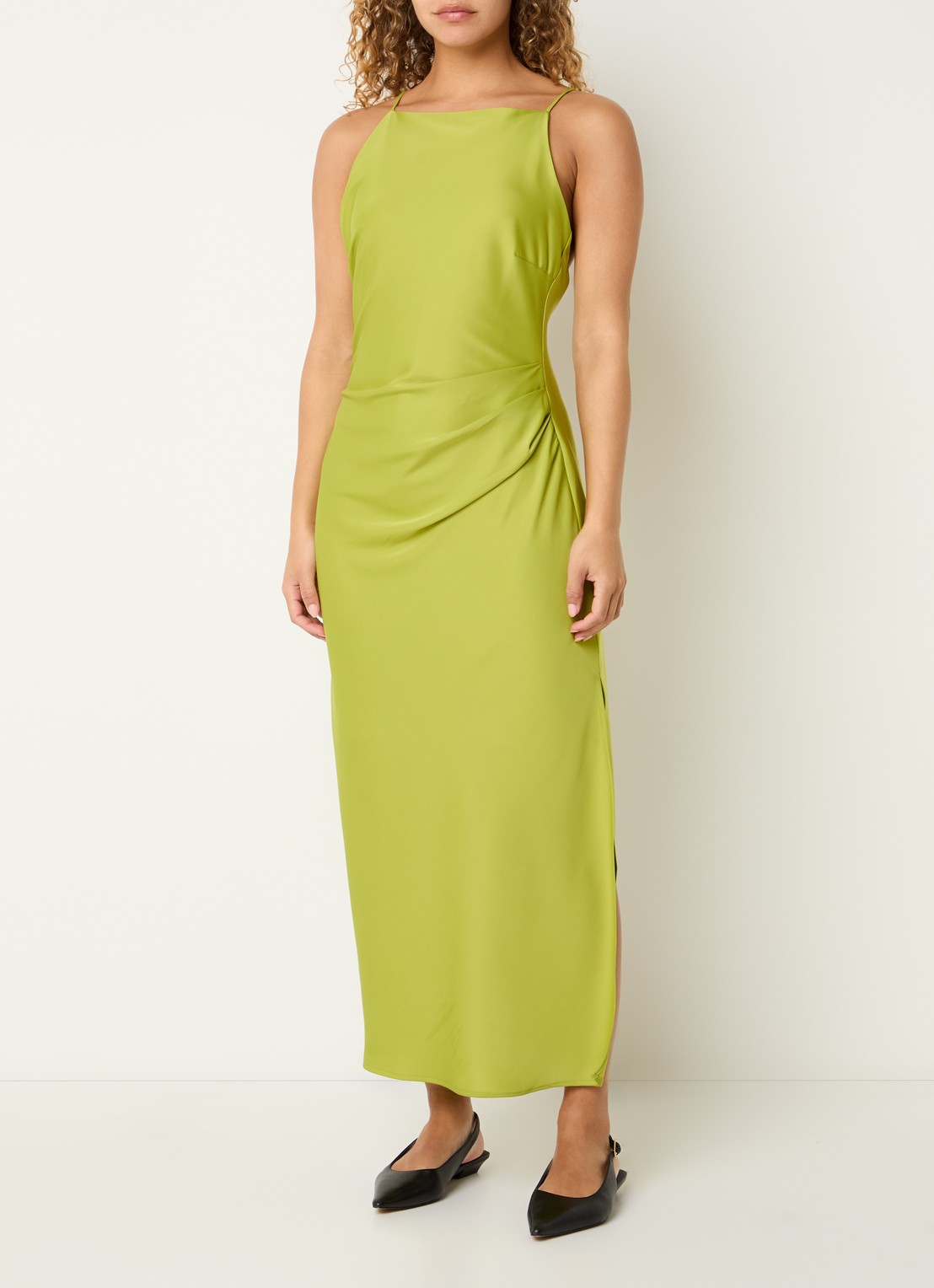 Modström Danilla maxi jurk met cut-out detail - detail 4 lime