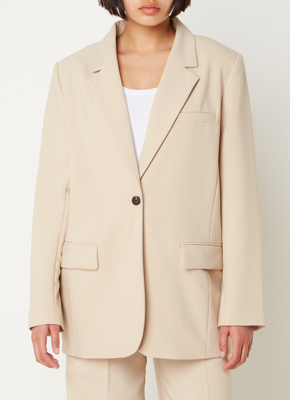 Modström Gale blazer met klepzakken - detail 4 lichtbruin