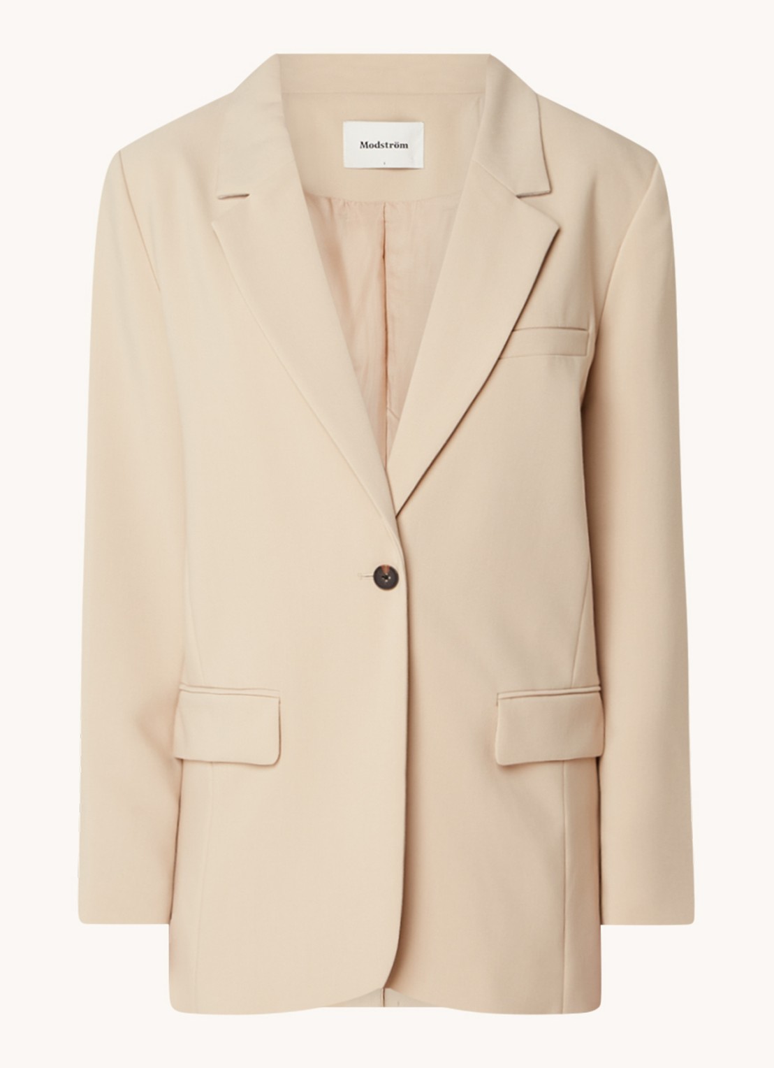 Modström Gale blazer met klepzakken - voorkant lichtbruin